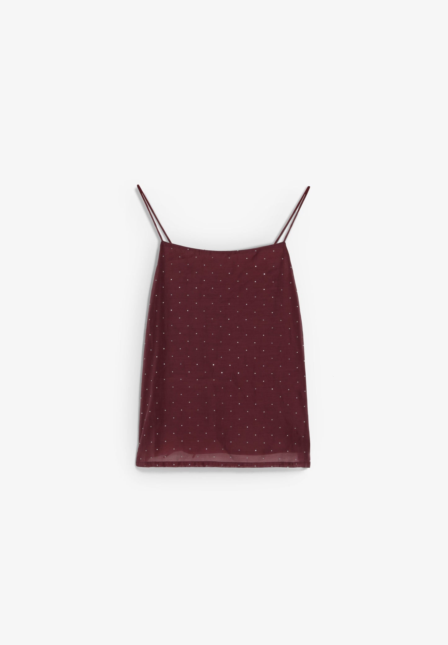 SATIN TOP WITH RHINESTONES