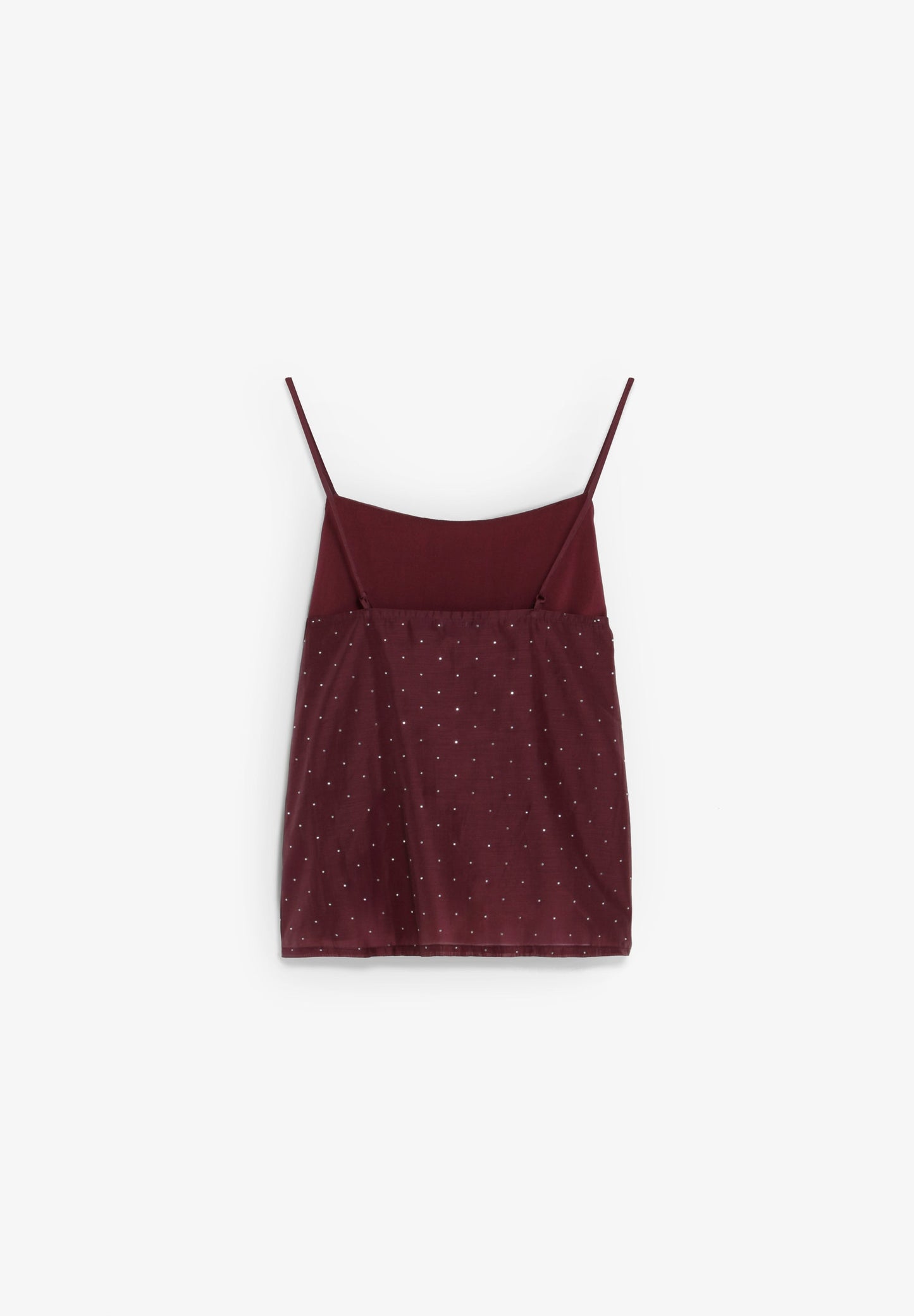 SATIN TOP WITH RHINESTONES