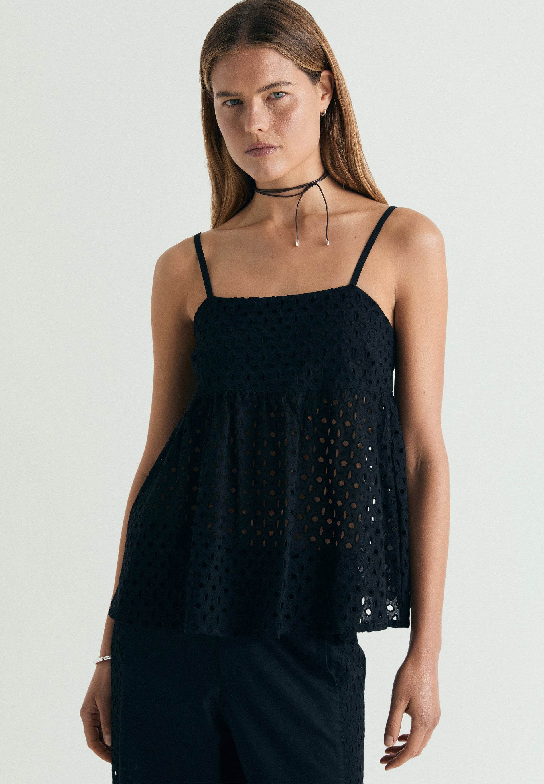 TOP WITH EMBROIDERED OPENWORK