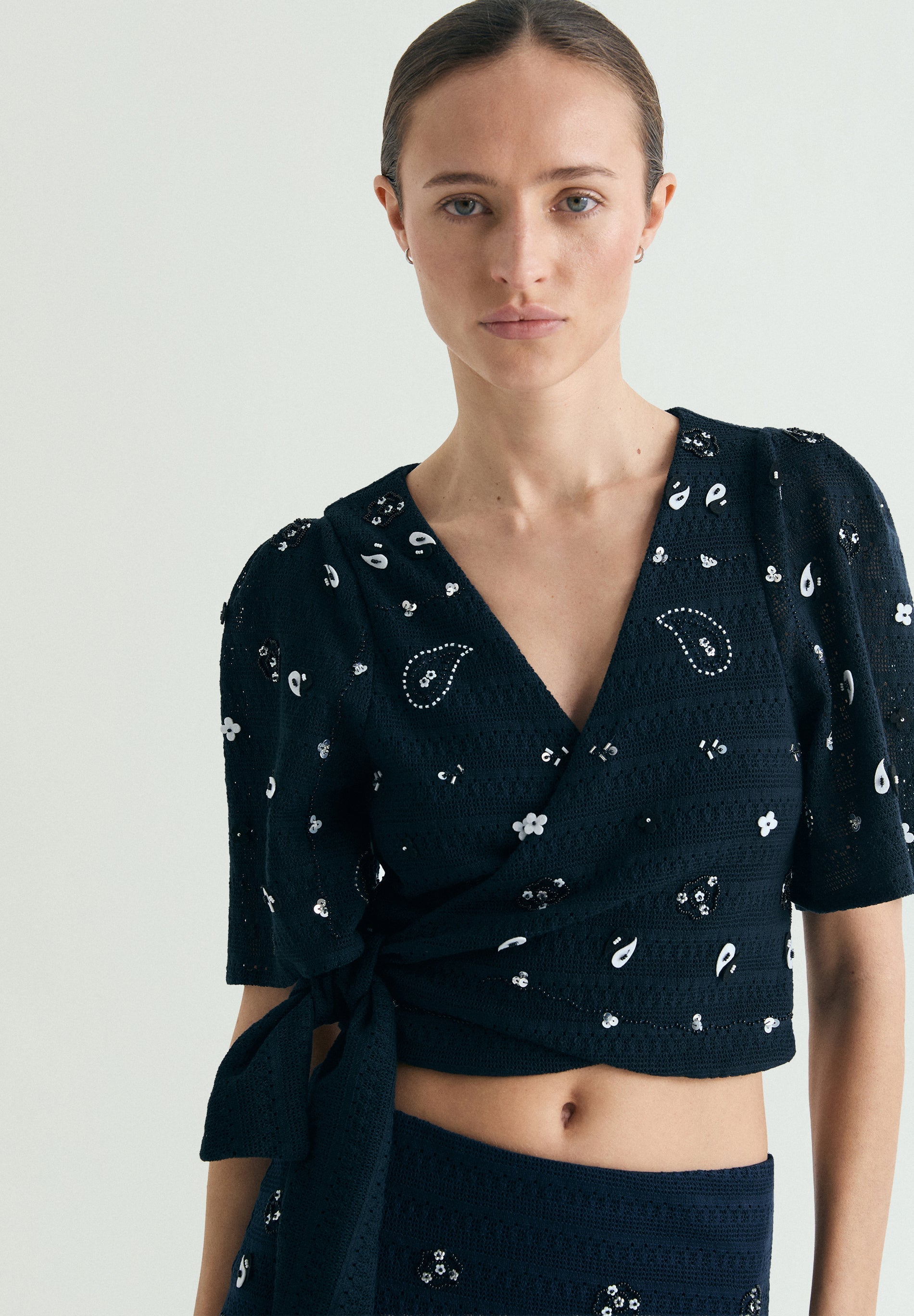 KNIT TOP WITH BEADS