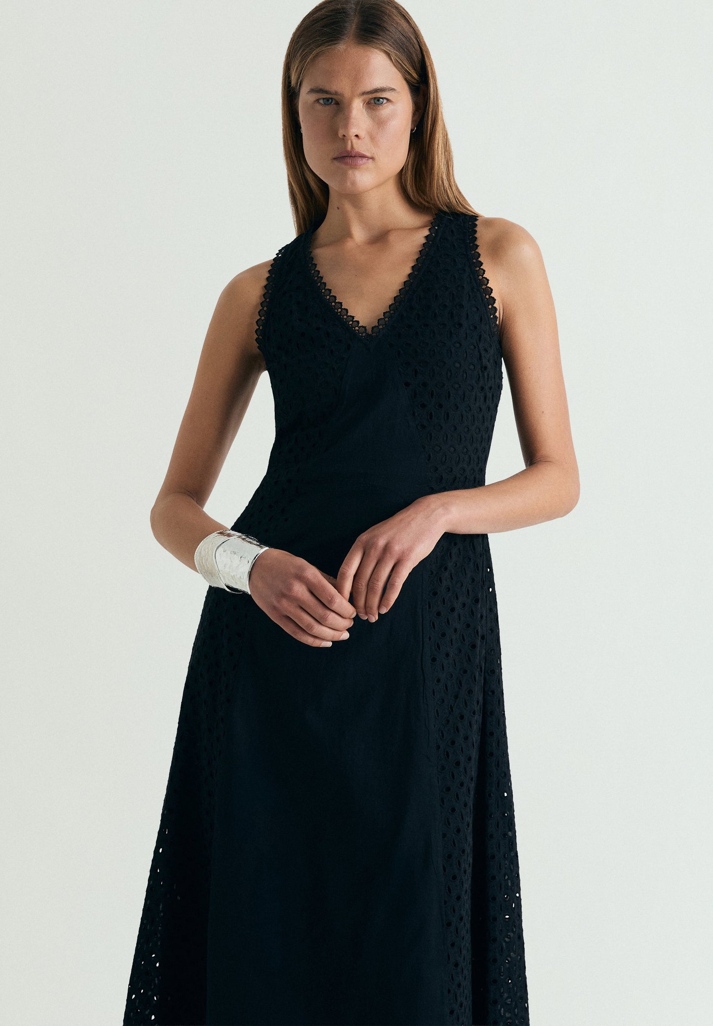 EMBROIDERED OPENWORK DRESS