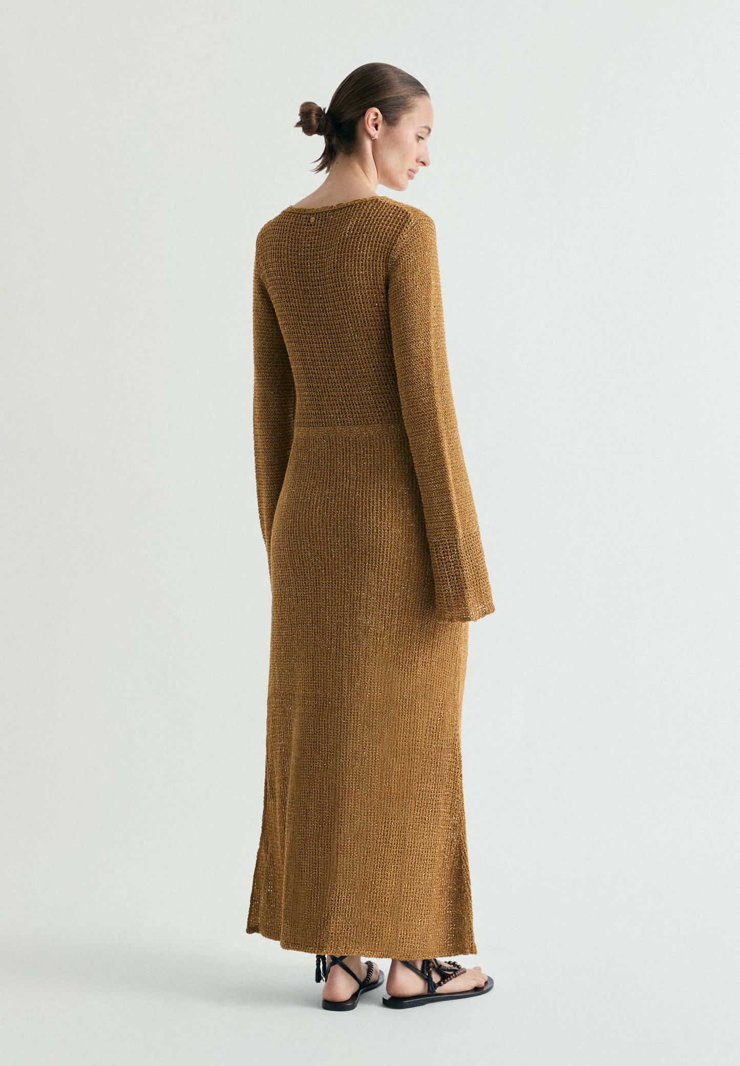 METALLIC THREAD KNIT DRESS