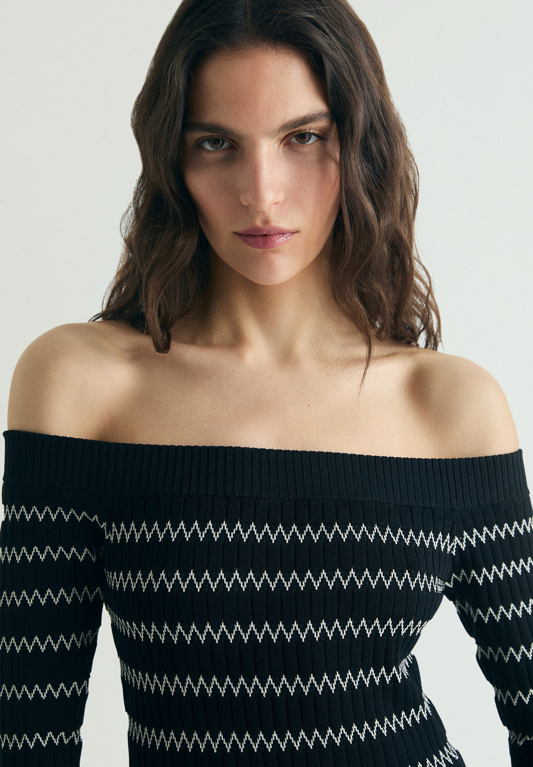 VESTIDO PUNTO ESCOTE BARDOT - Scalpers