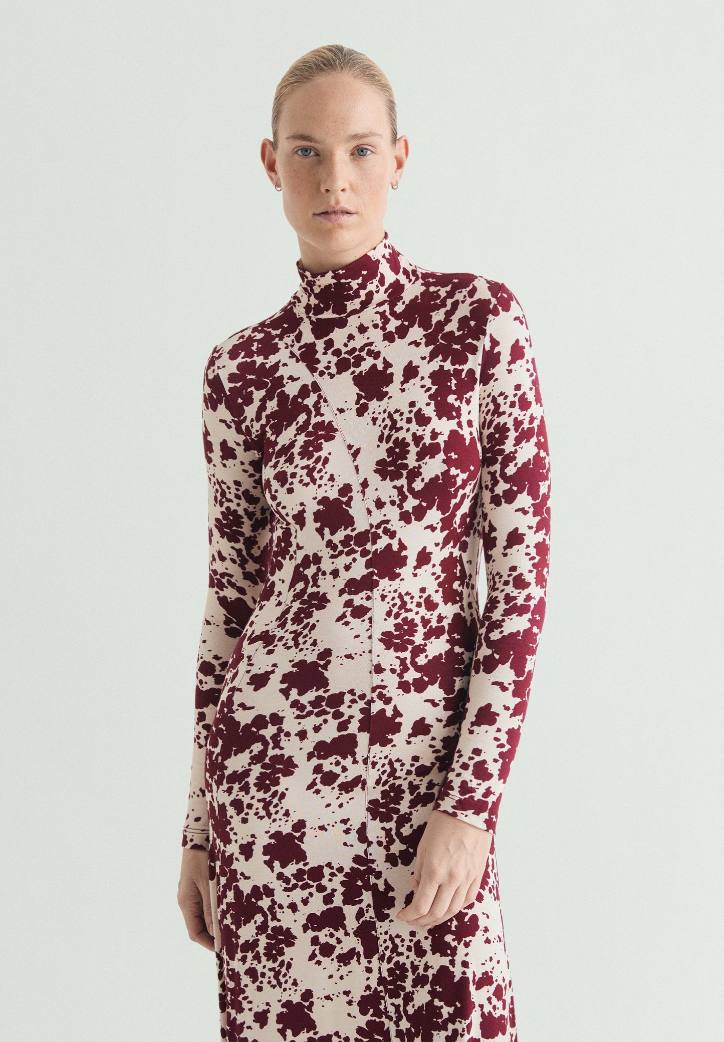 PRINTED HIGH NECK DRESS