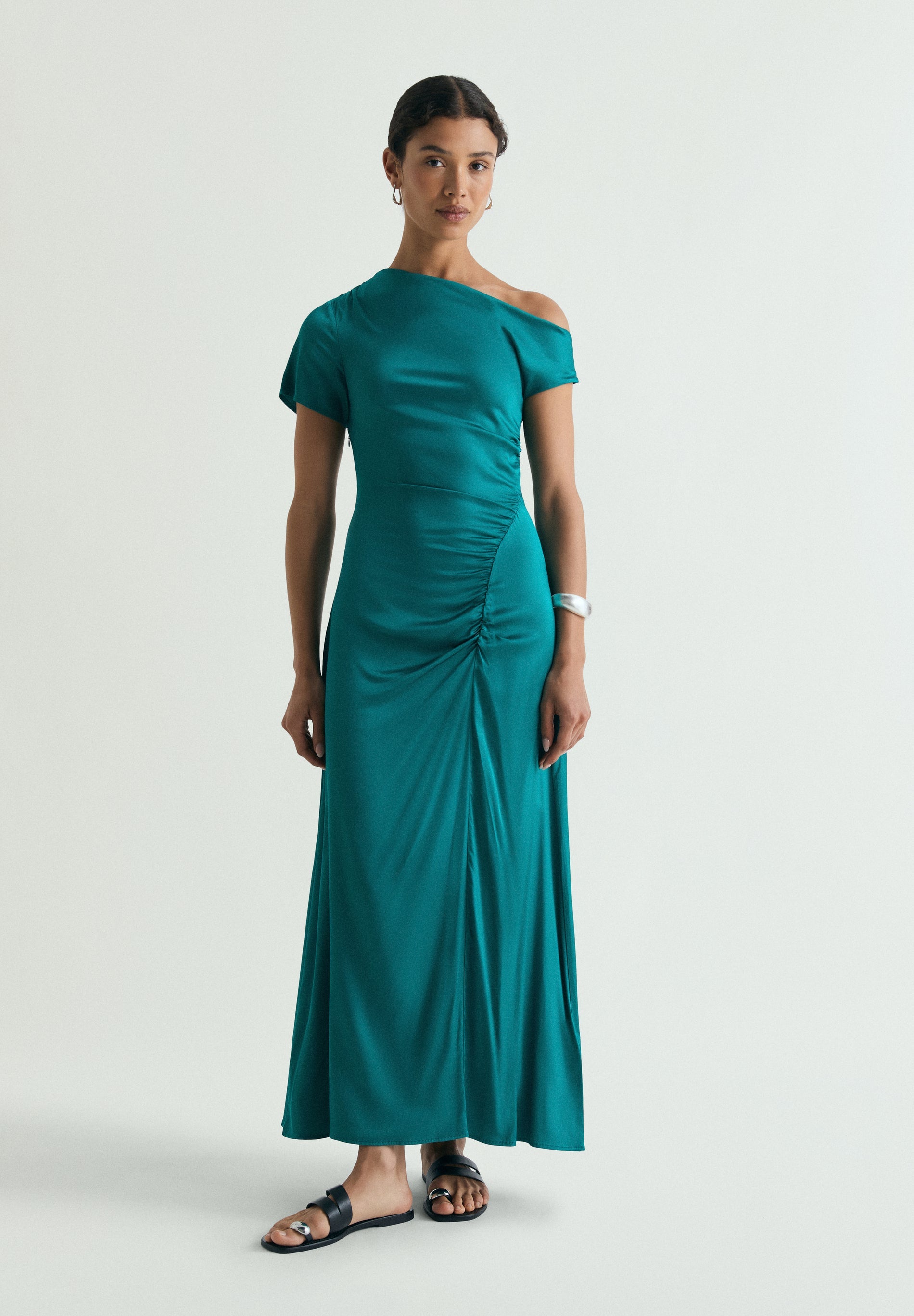 SATIN ASYMMETRIC DRESS