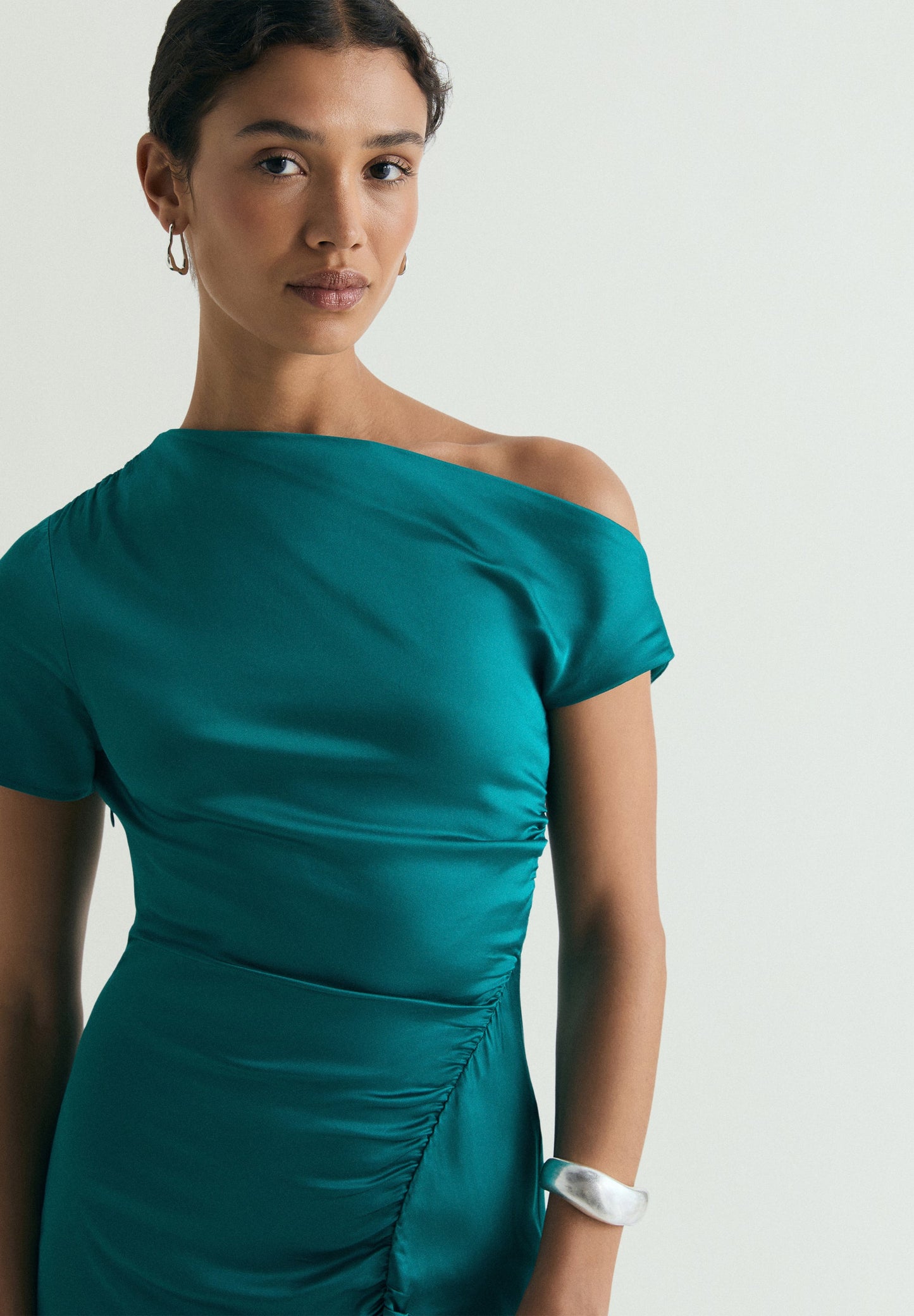 SATIN ASYMMETRIC DRESS