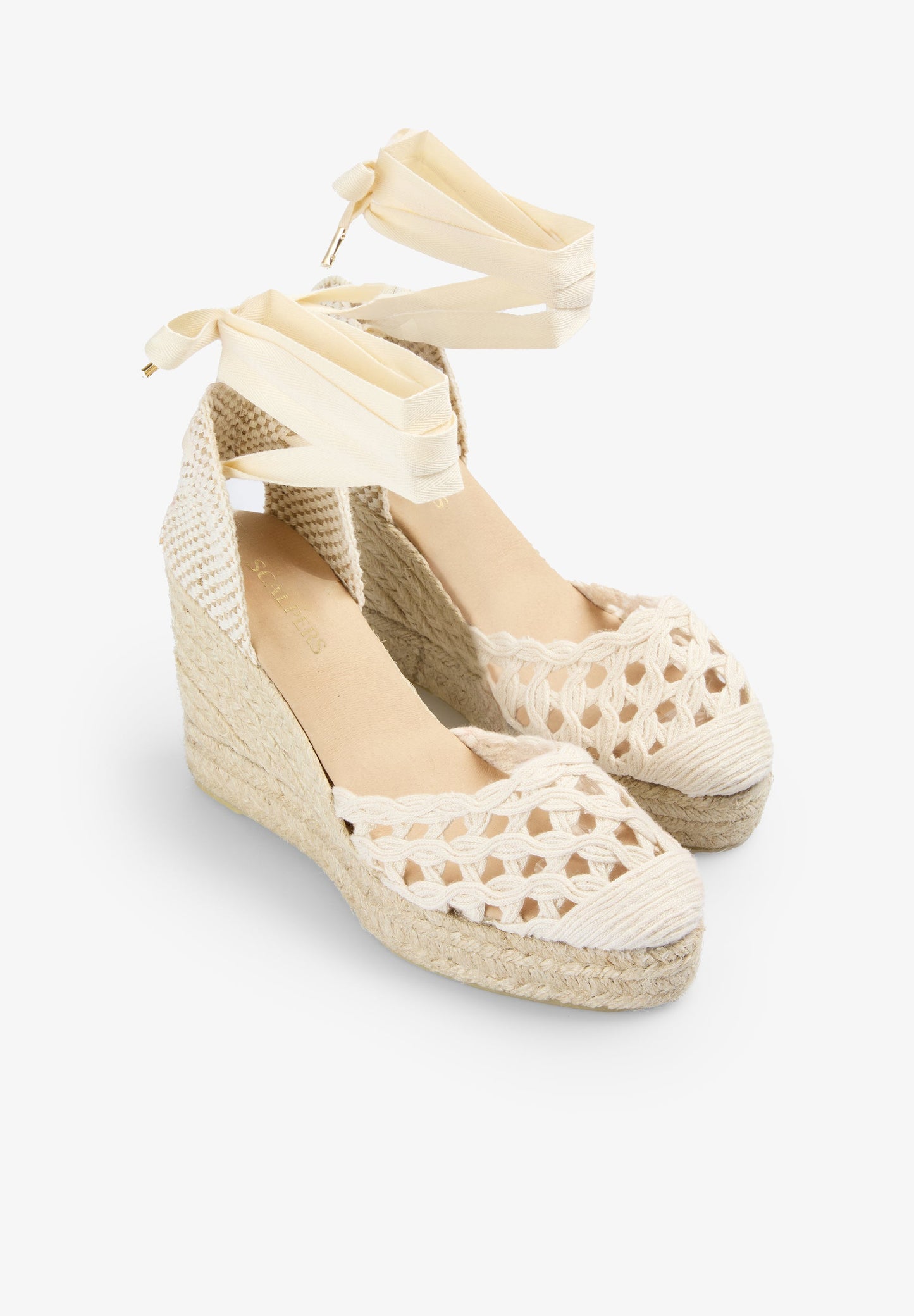 SANDALS WITH BRAIDED ESPARTO GRASS WEDGE