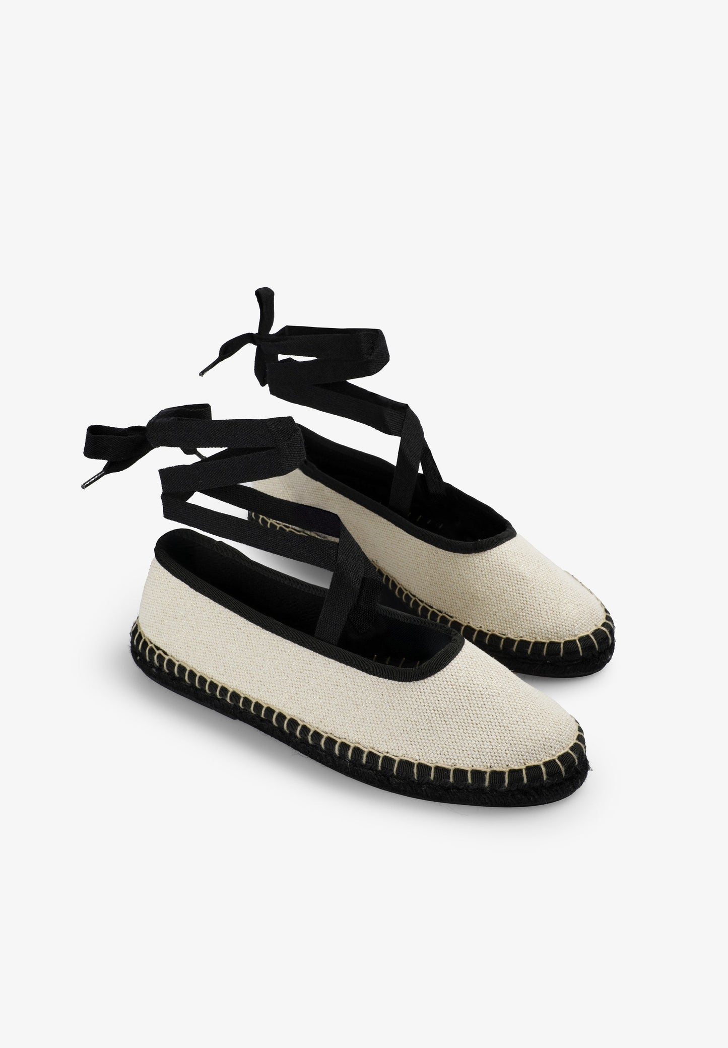 CONTRAST BALLET FLATS WITH LACING