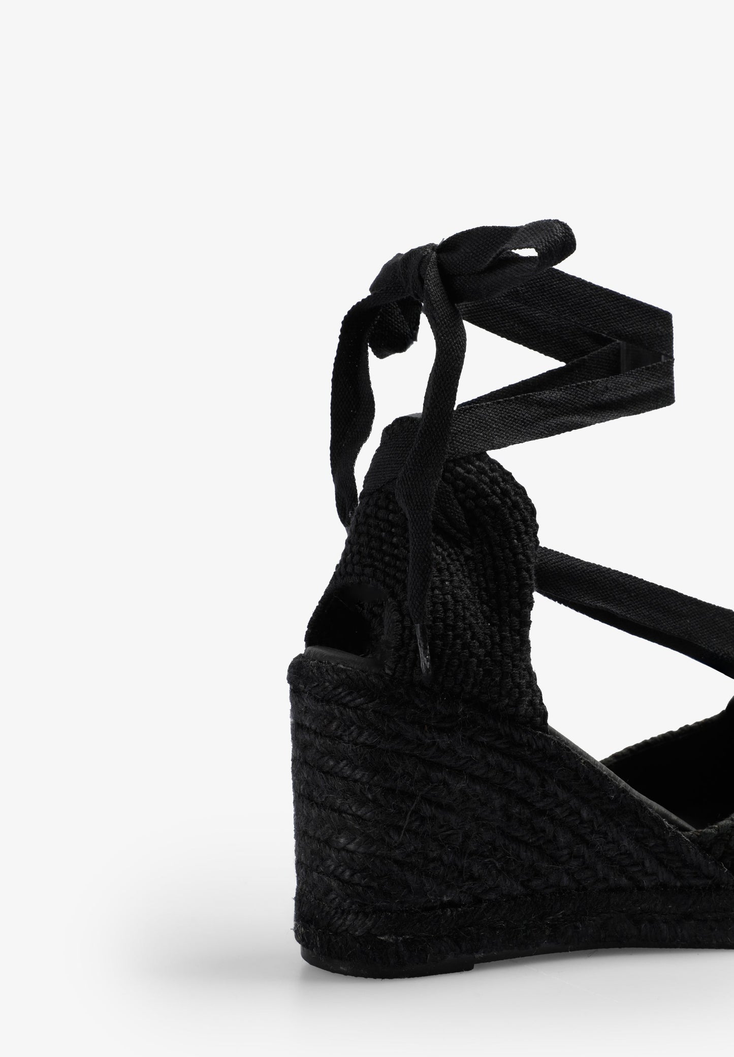 SANDALS WITH LACING AND ESPARTO GRASS WEDGE