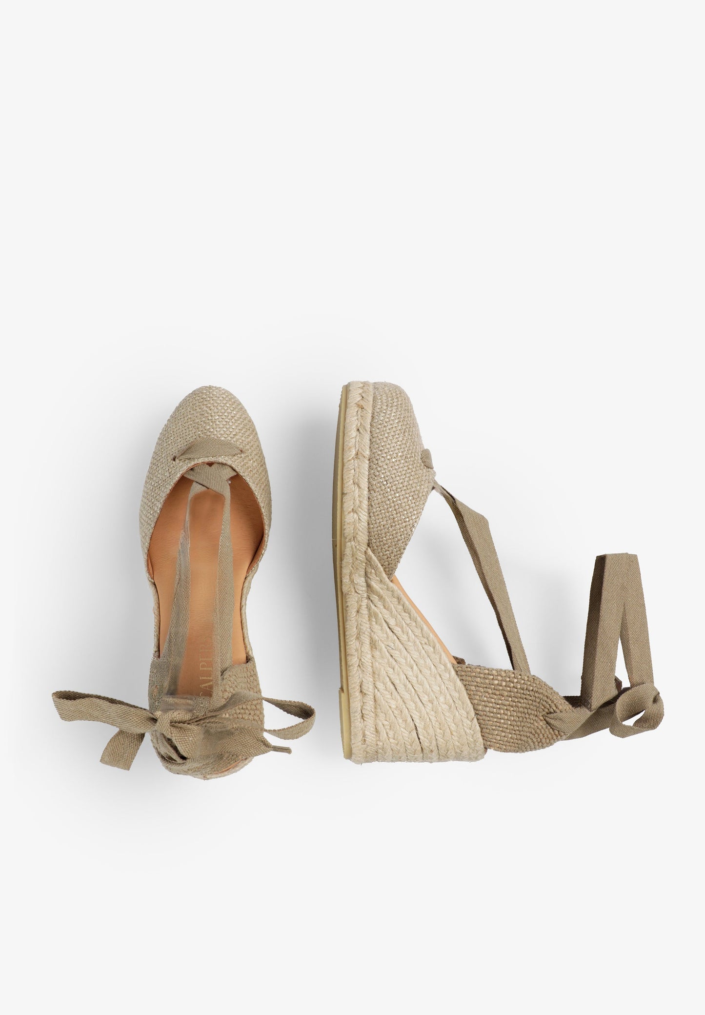 SANDALS WITH LACING AND ESPARTO GRASS WEDGE