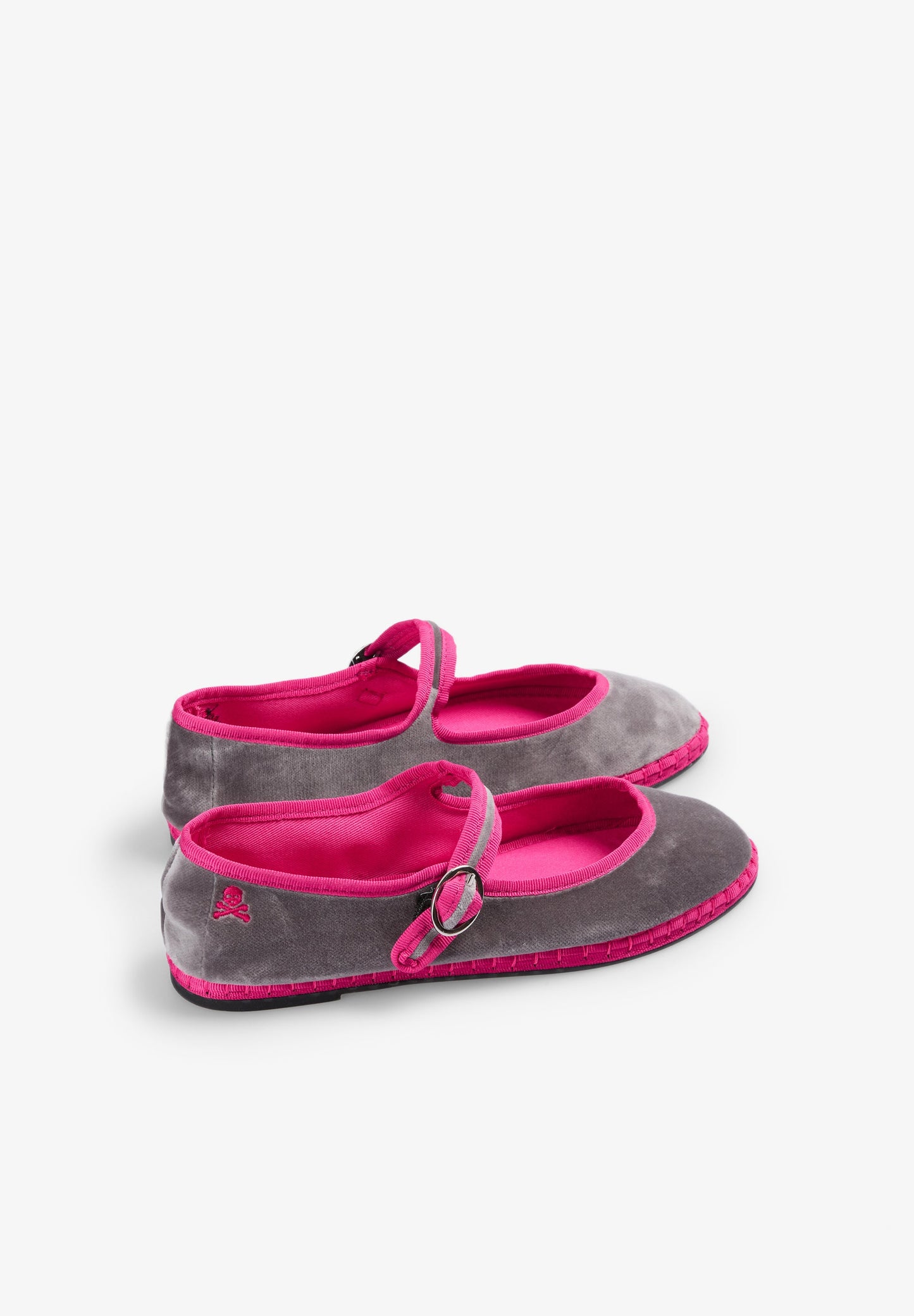 CONTRAST VELVET BALLET FLATS