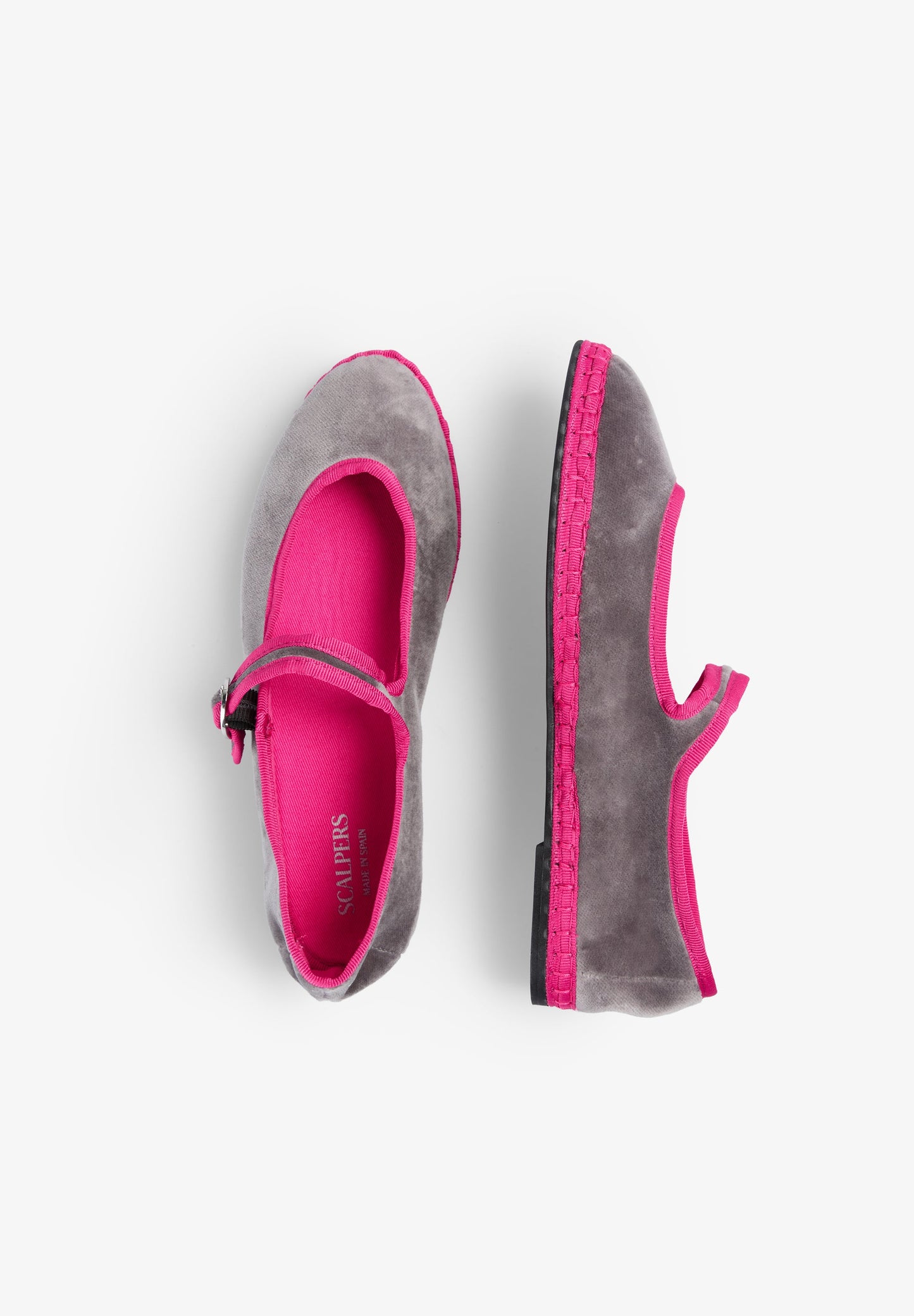 CONTRAST VELVET BALLET FLATS