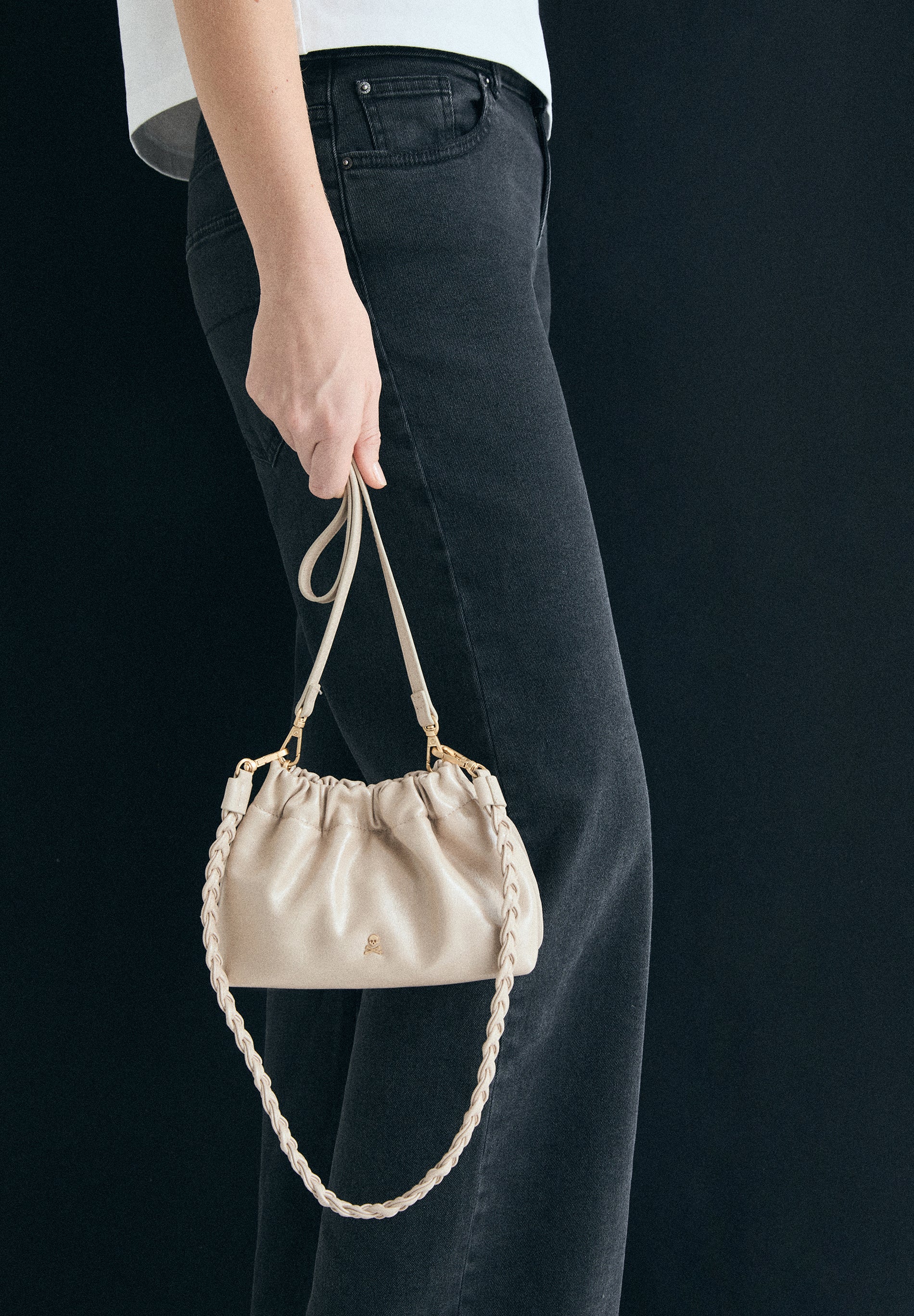 RUCHED CLUTCH BAG