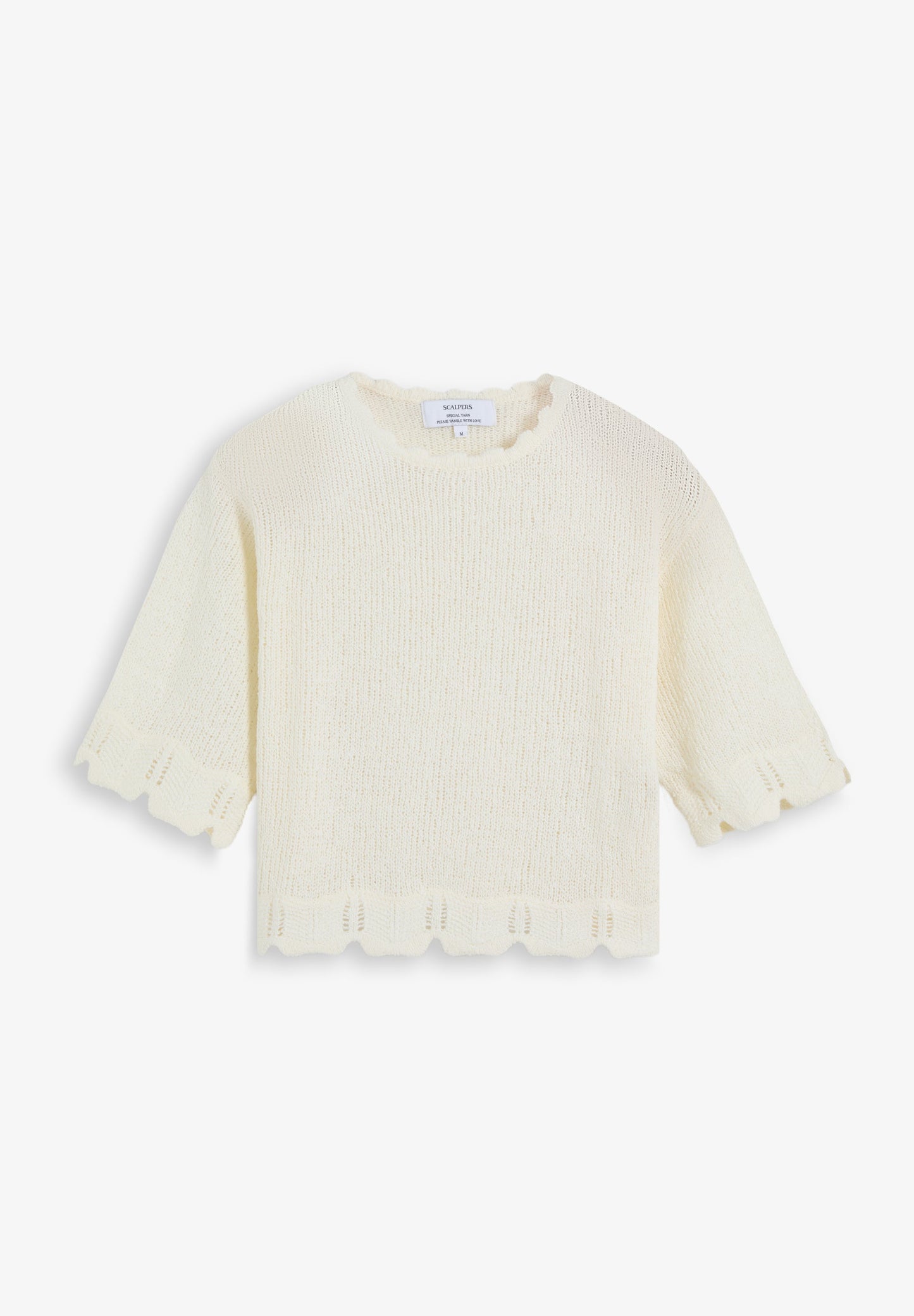 CROPPED SHORT SLEEVE SWEATER