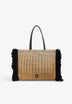 NATURAL FIBRE TOTE BAG WITH FRINGES