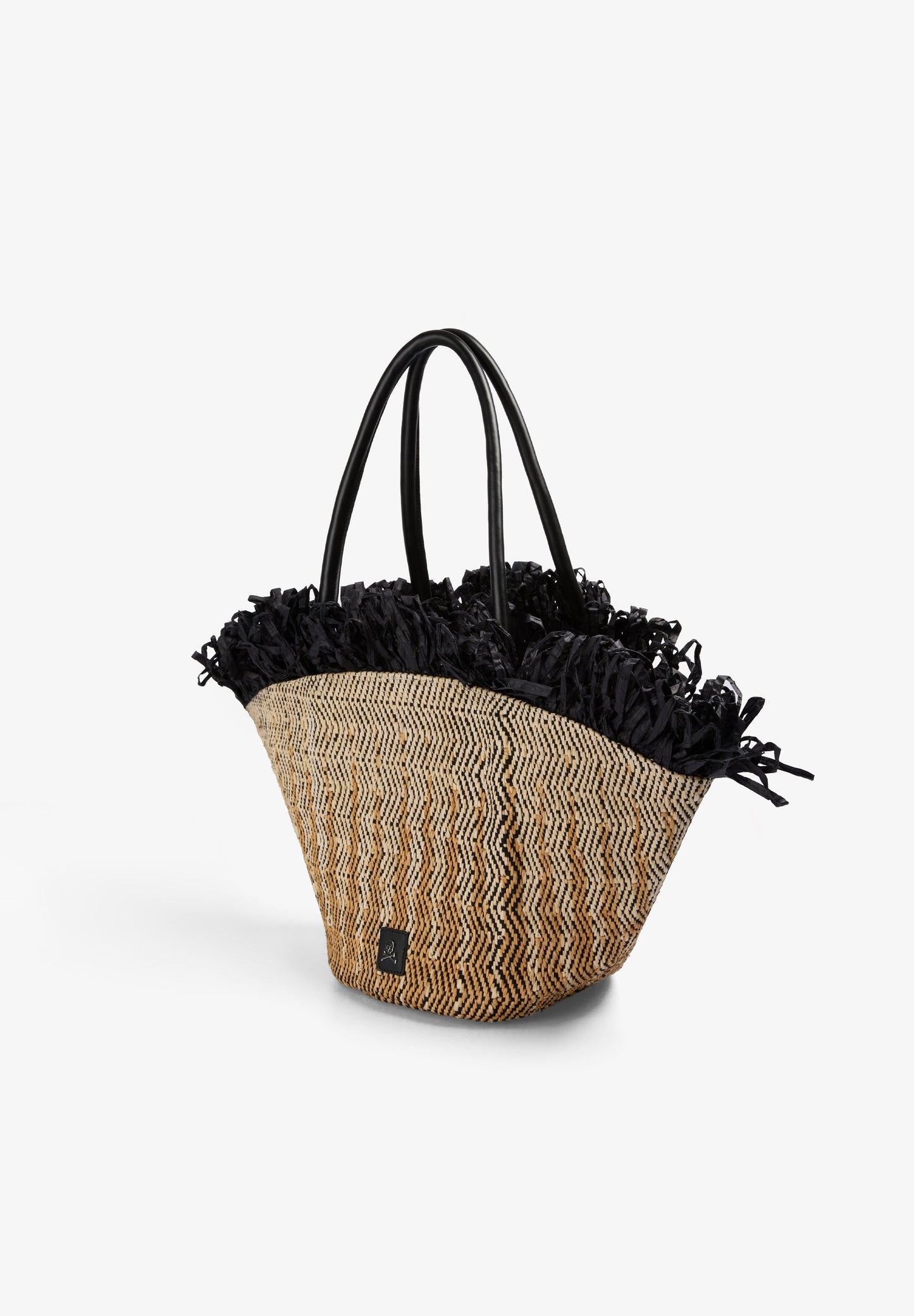 NATURAL FIBRE CARRYCOT WITH FRINGES