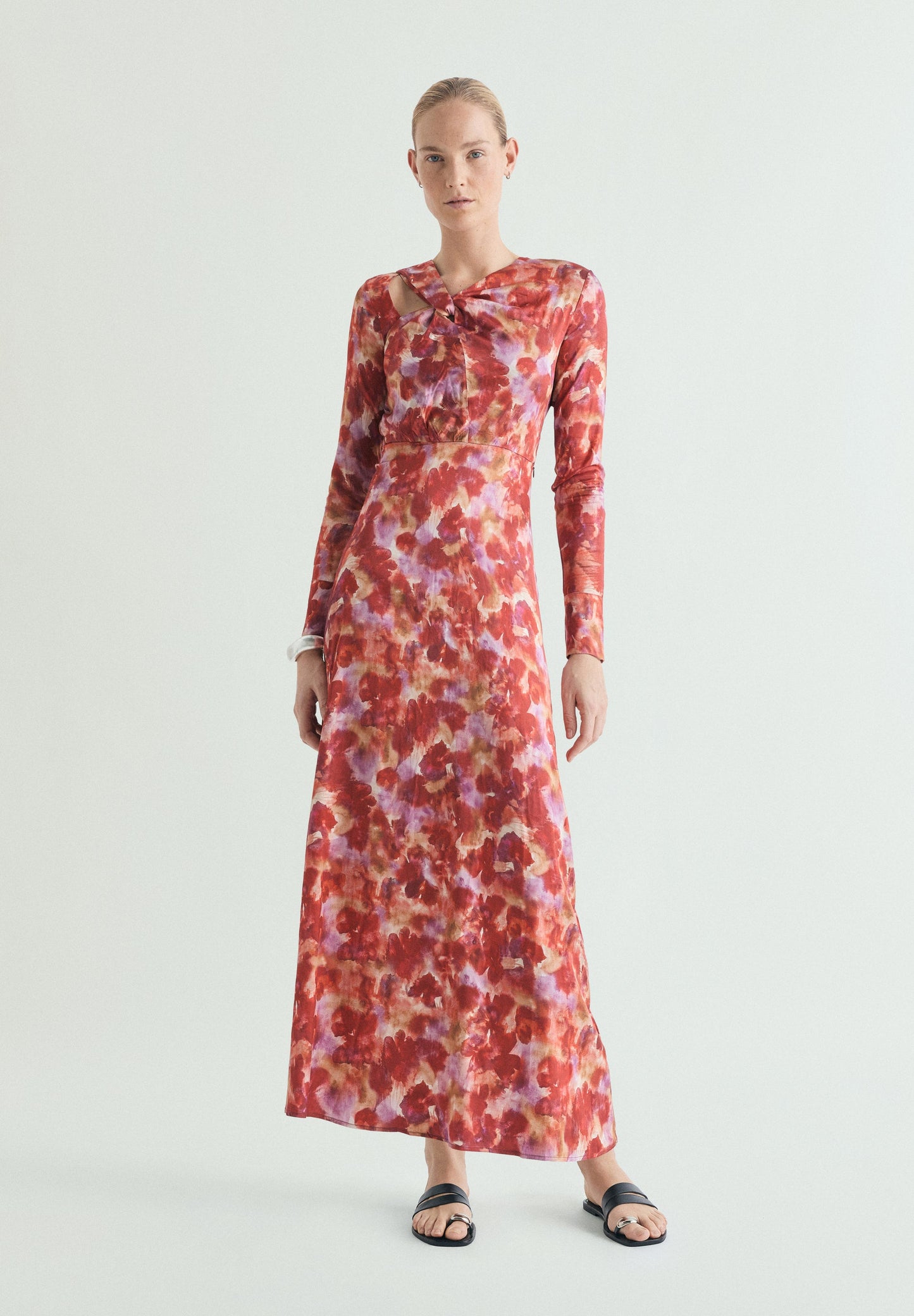 TIE-DYE DRESS WITH CUT-OUTS