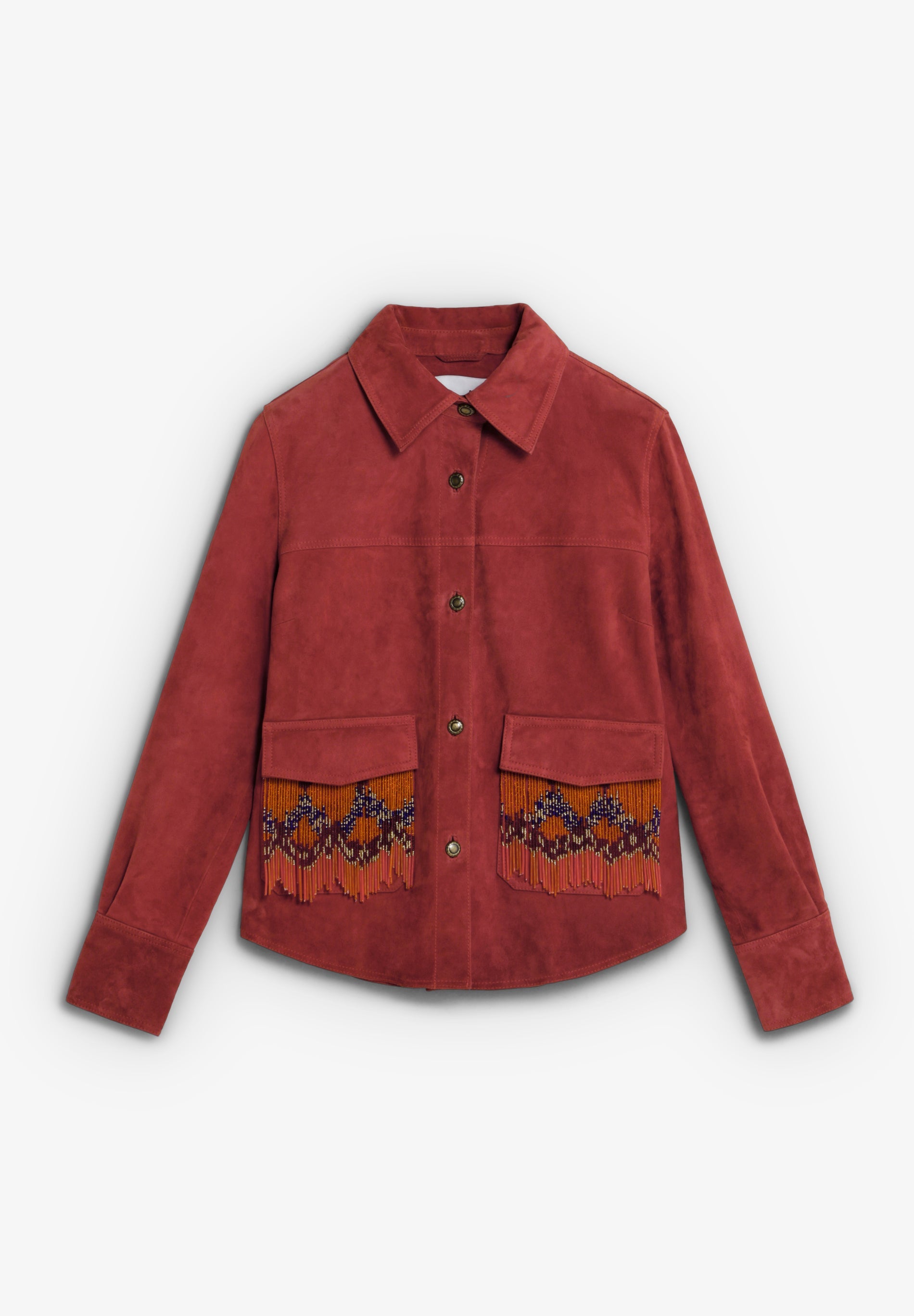 SUEDE JACKET WITH BEADS