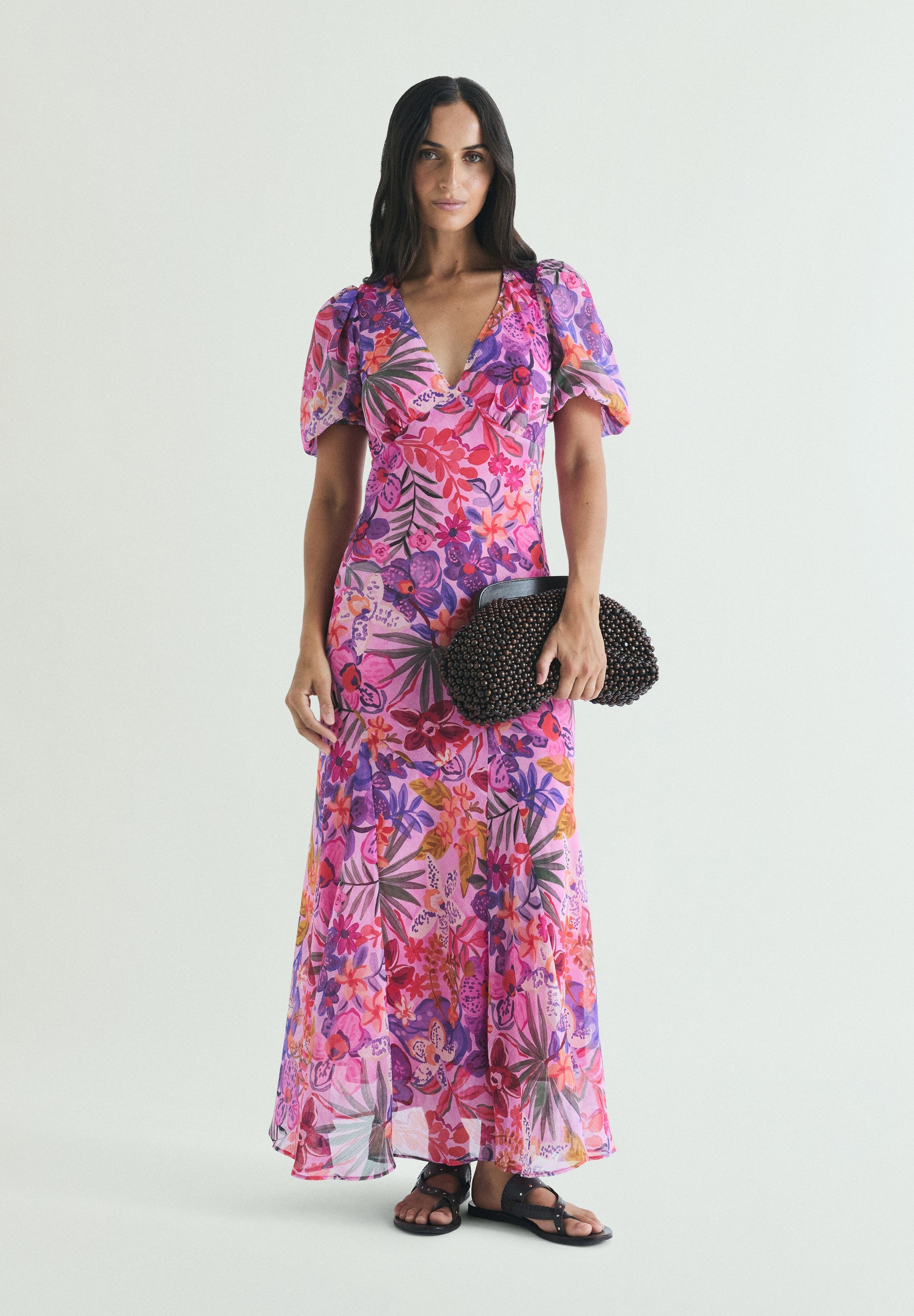 FLORAL PRINT MAXI DRESS