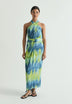 TIE DYE MIDI DRESS WITH KNOT