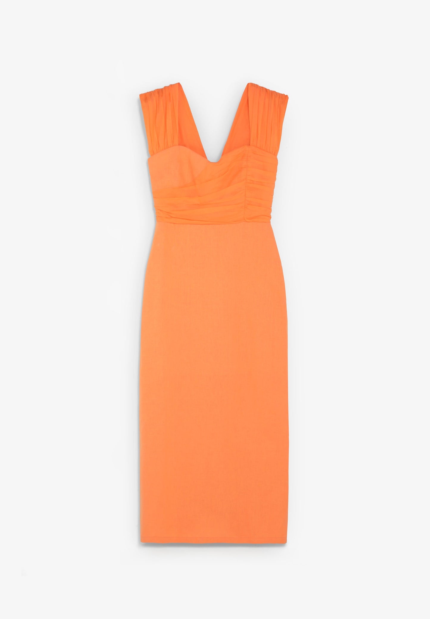 SCSTRAPLESS LINEN DRESS