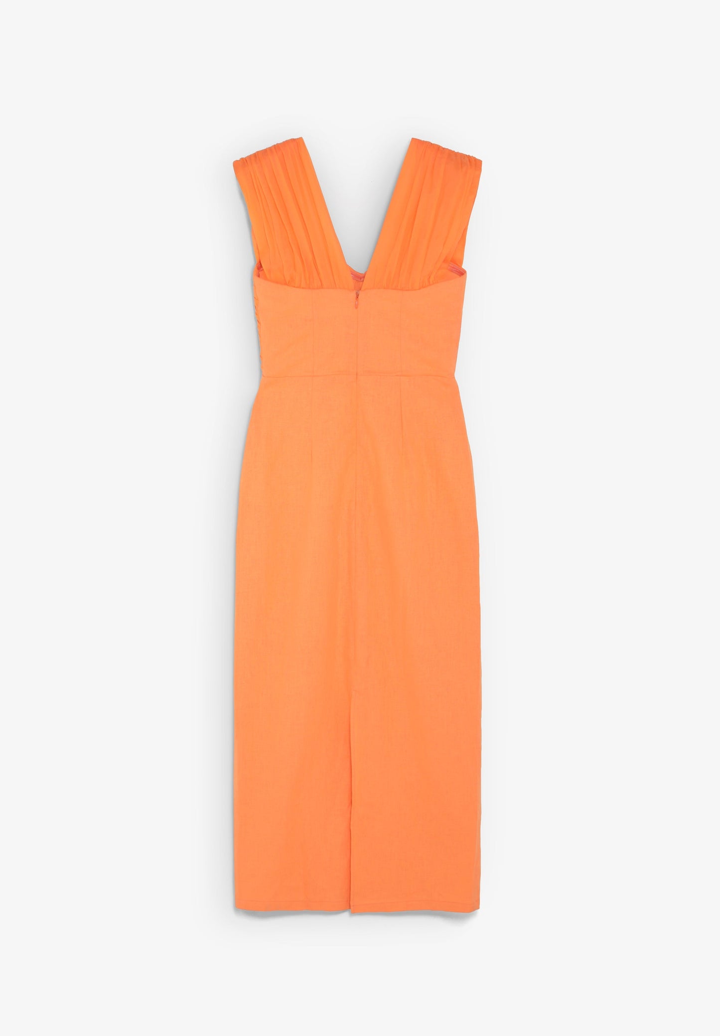 DRAPED LINEN DRESS