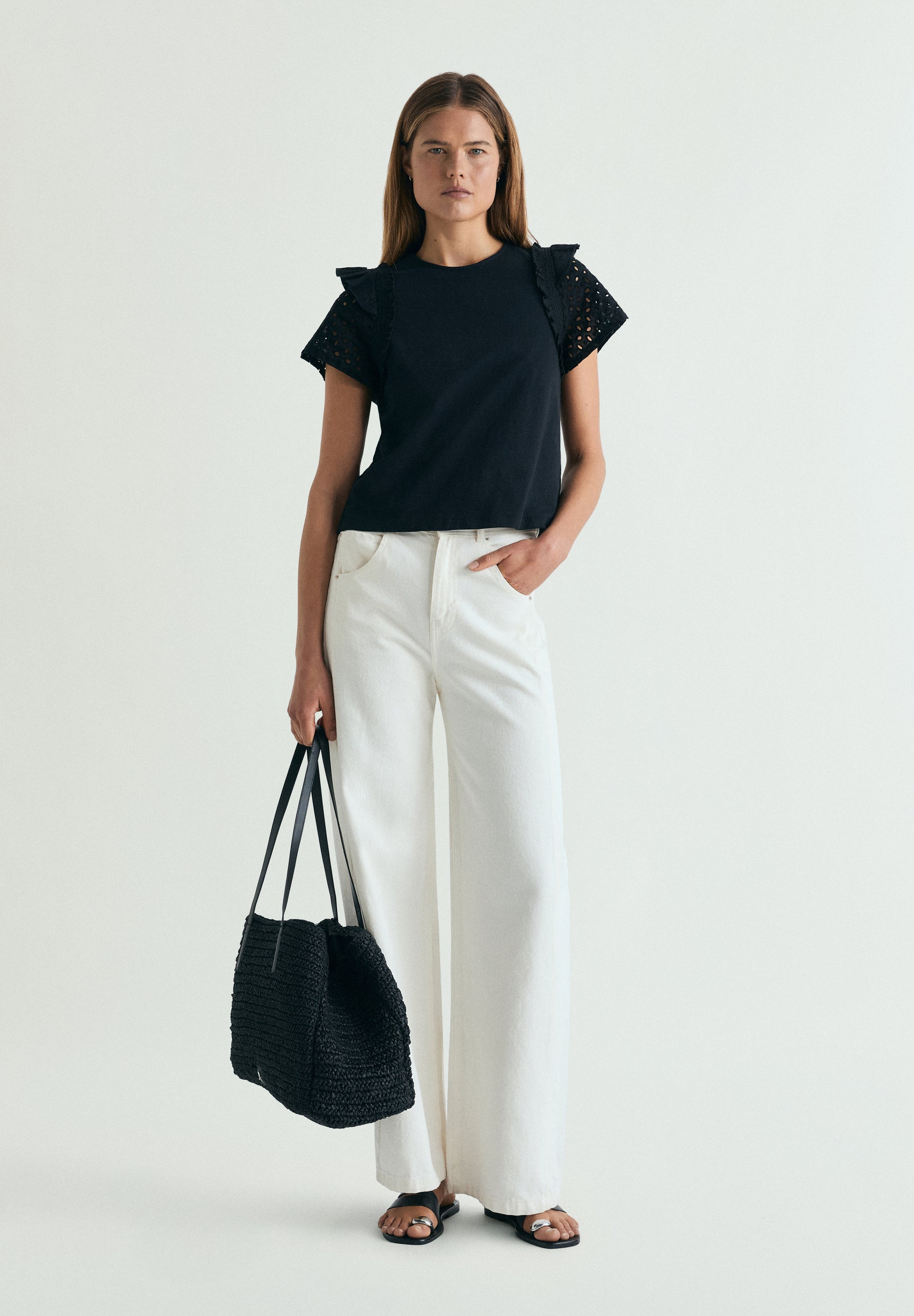OPENWORK SLEEVE T-SHIRT