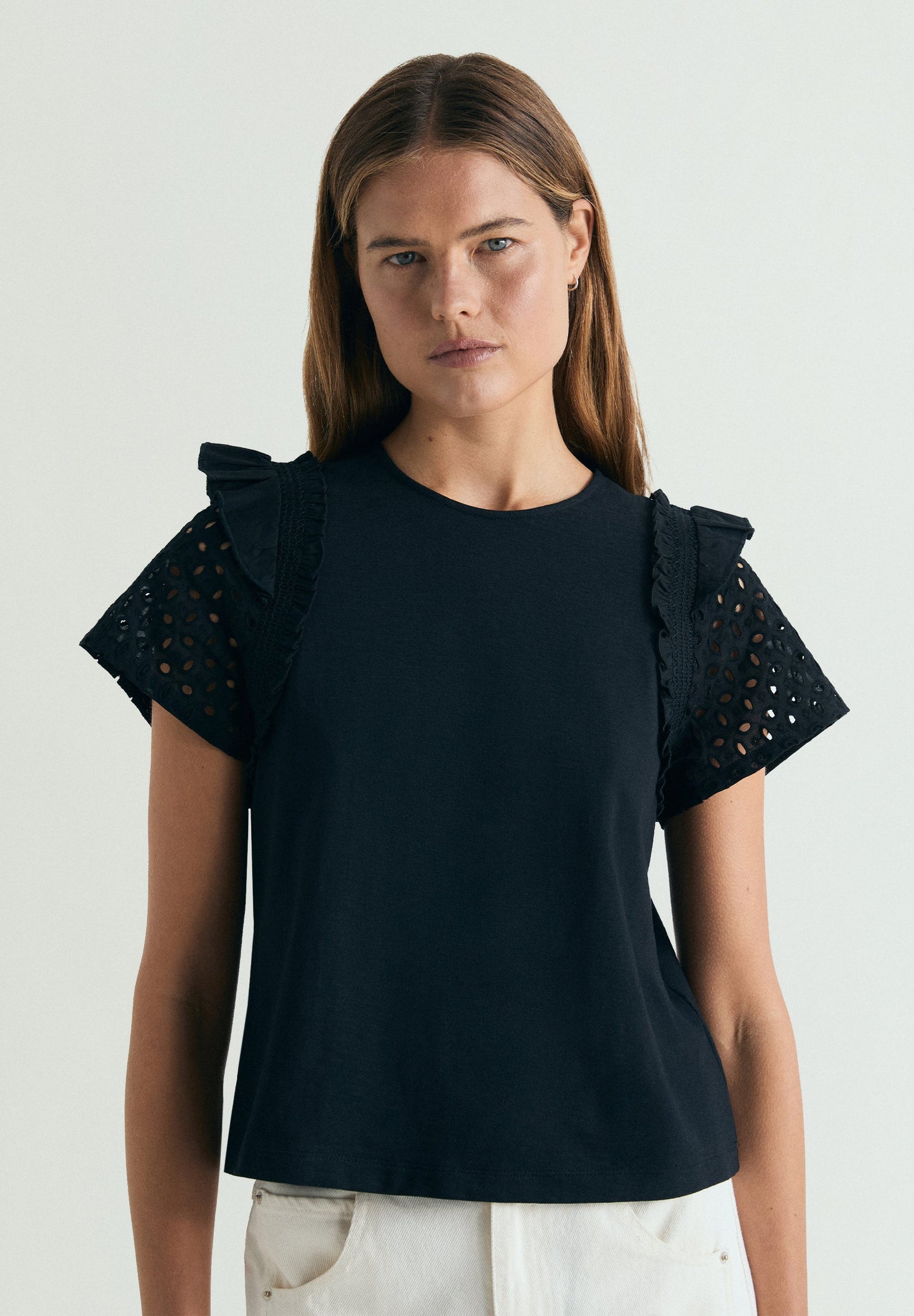 OPENWORK SLEEVE T-SHIRT