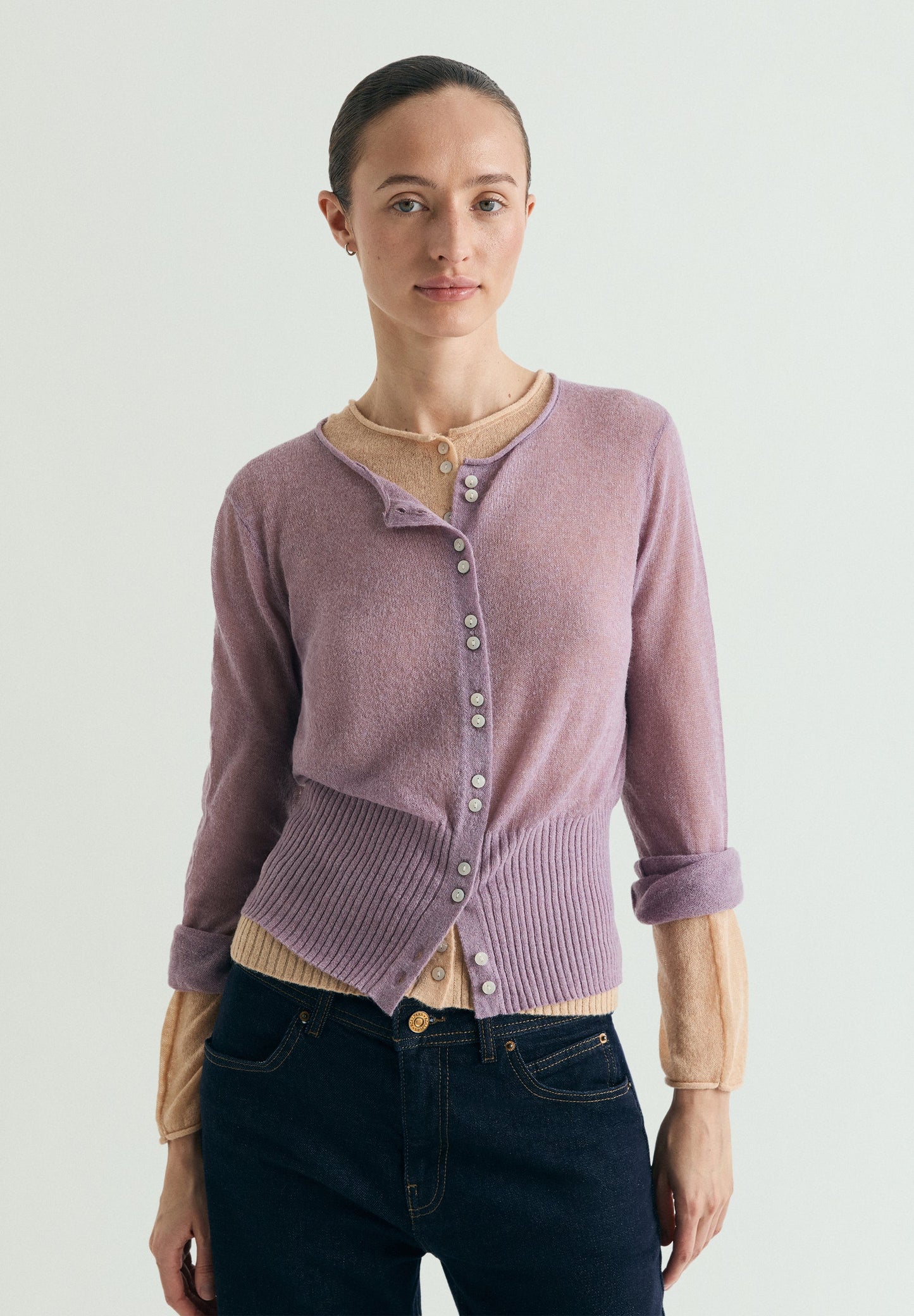 CARDIGAN WITH TIE NECK