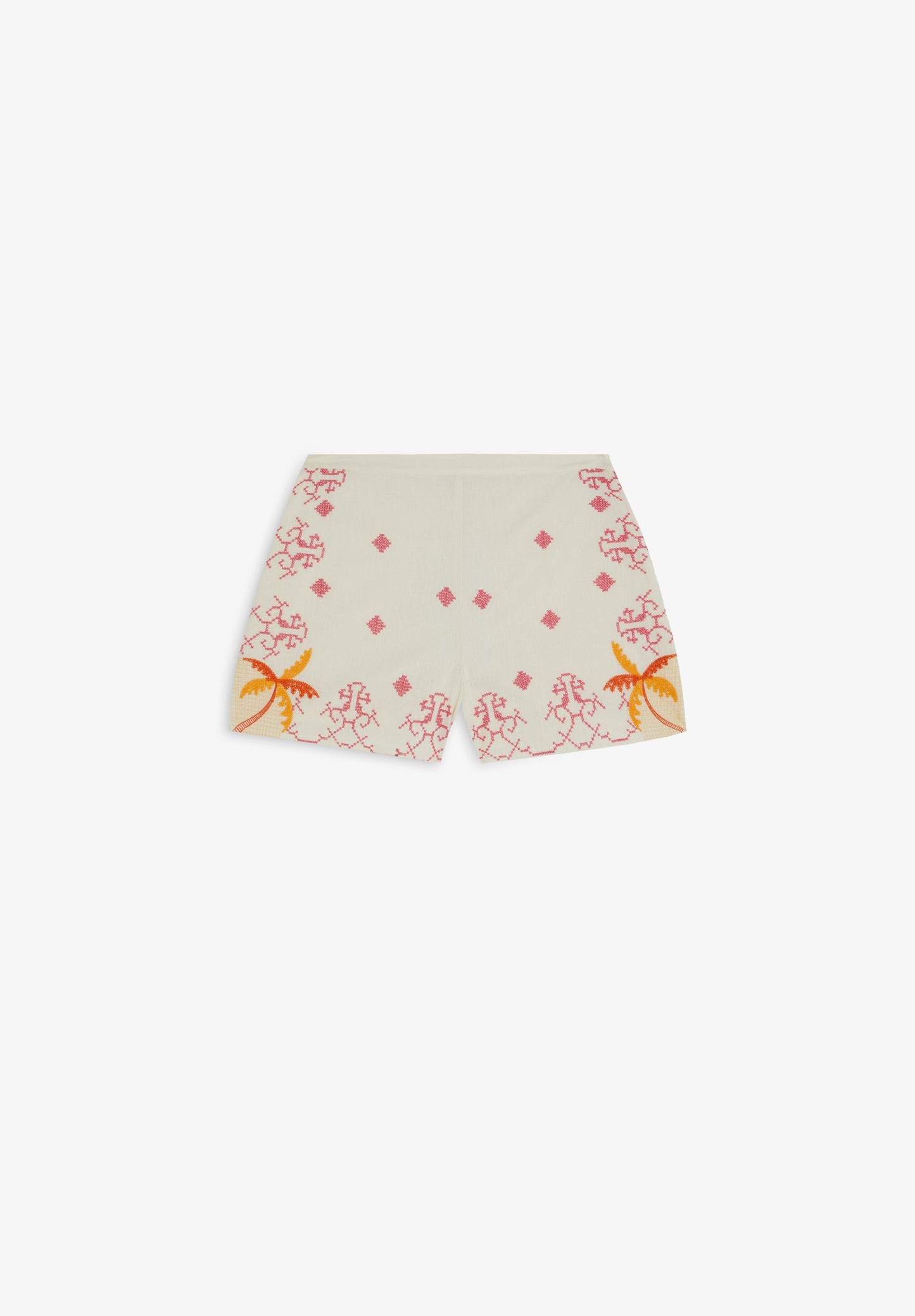 MULTICOLOURED EMBROIDERED SHORTS