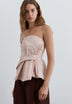 DRAPED TAFFETA TOP