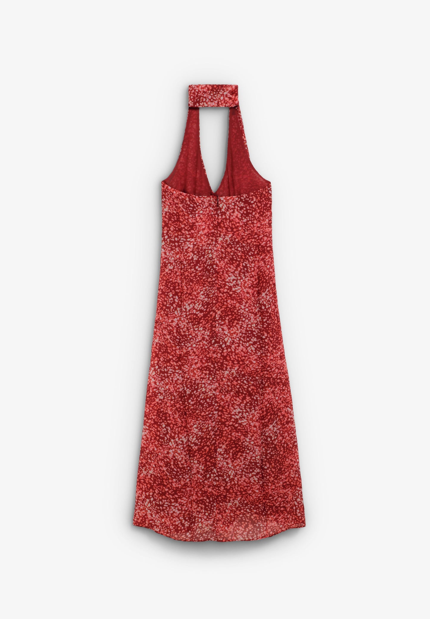 PRINTED HALTER DRESS