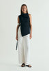 FLOWING ASYMMETRIC SIDE-TIE TOP