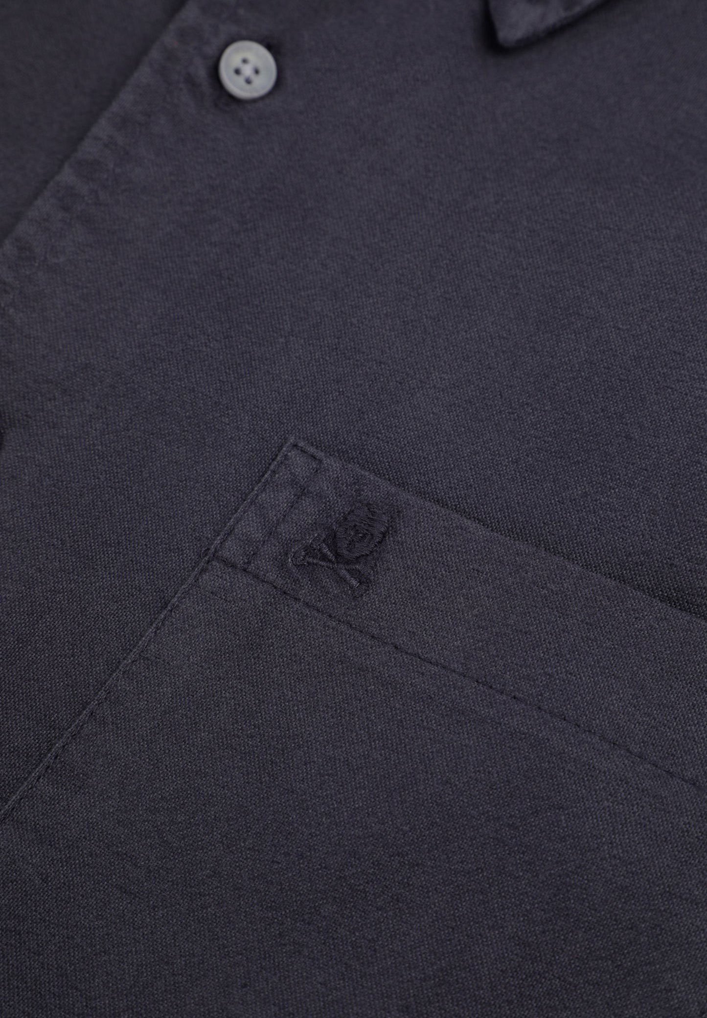 OXFORD SHIRT WITH EMBROIDERED SKULL