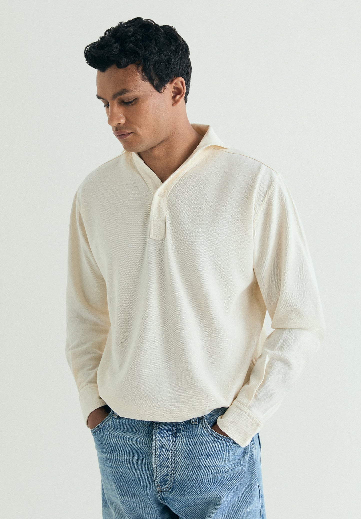 LONG SLEEVE COTTON POLO SHIRT