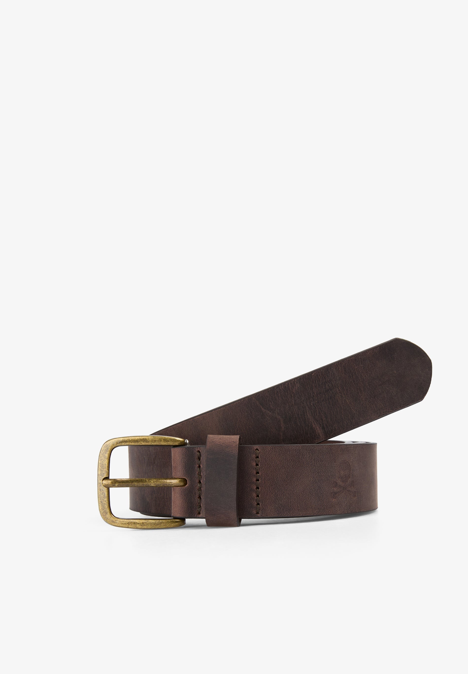 LEATHER BELT WITH GOLDEN BUCKLE