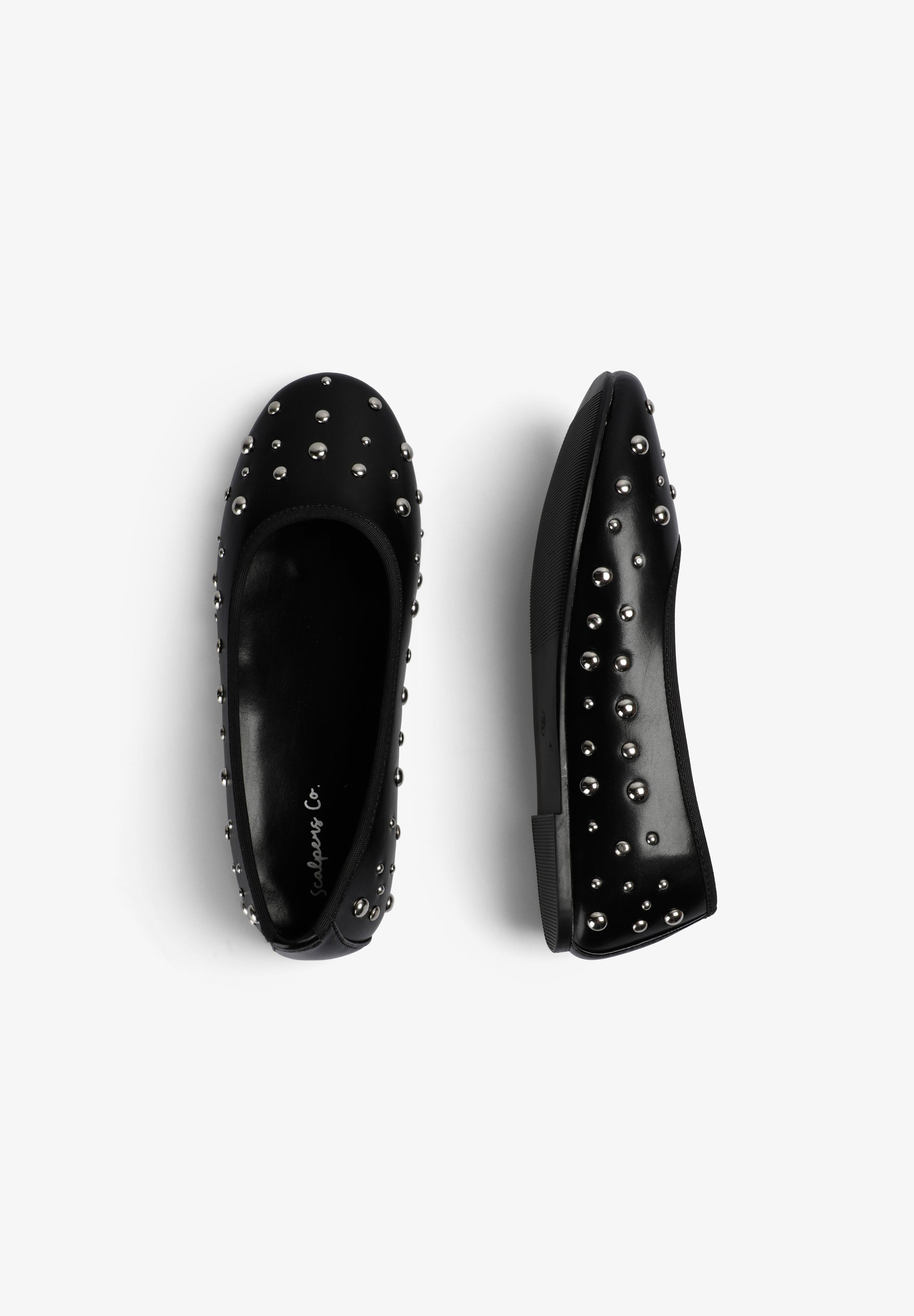 LEATHER BALLET FLATS WITH STUDS