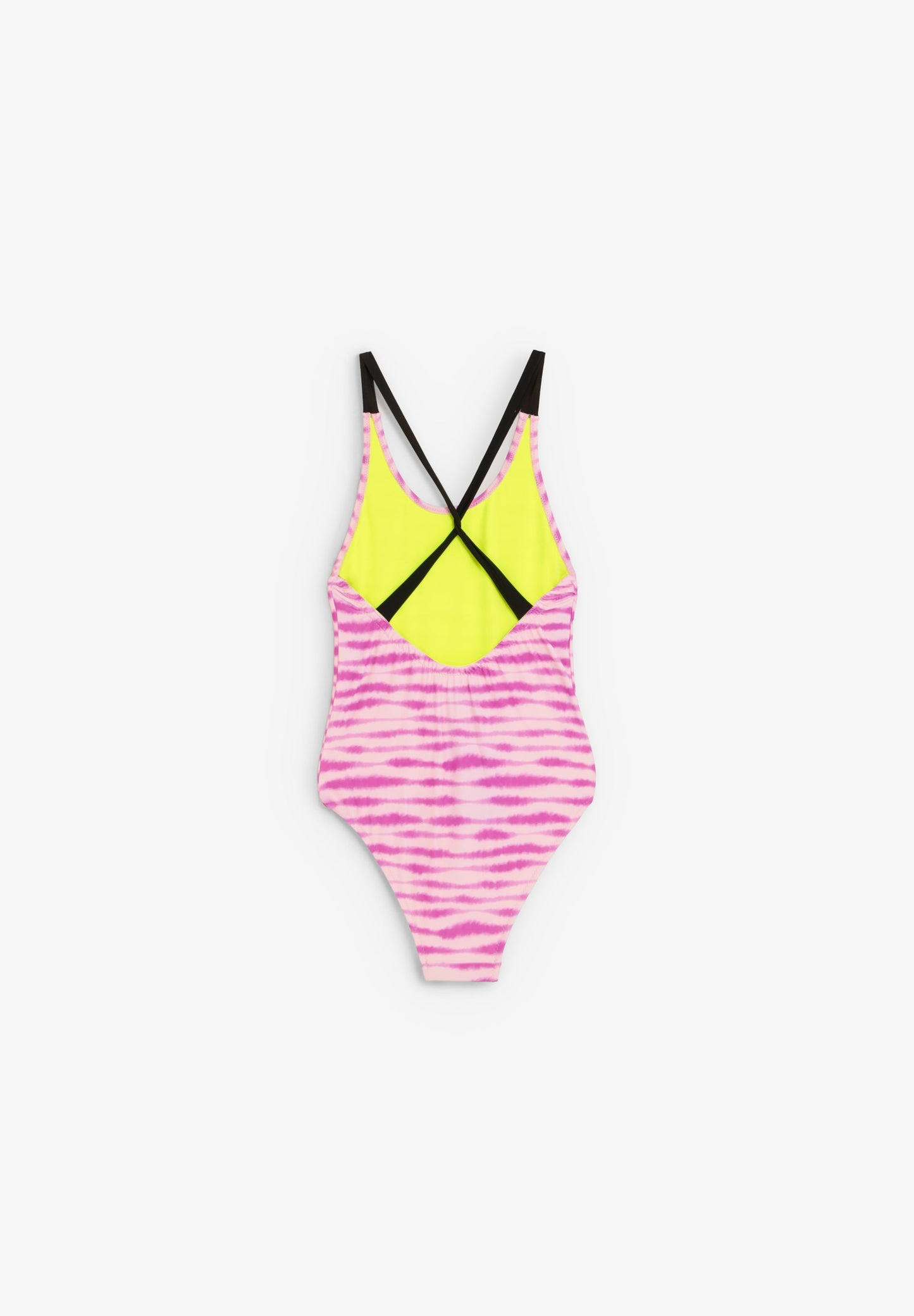 TWO-TONE PRINT SWIMMING COSTUME
