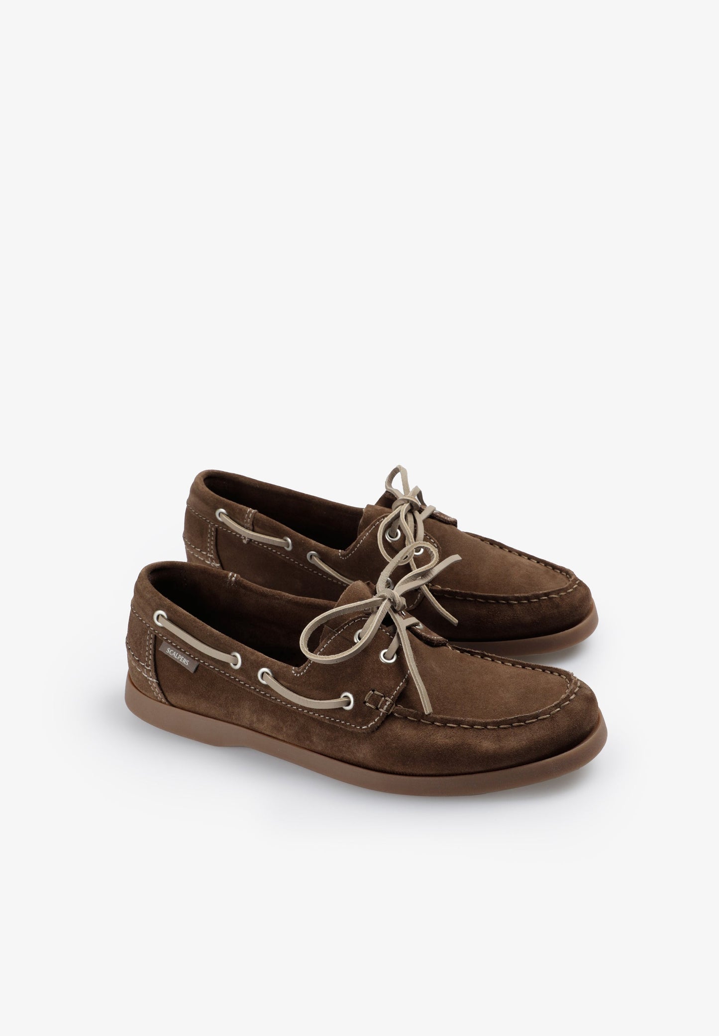 CONTRAST SUEDE BOAT SHOES