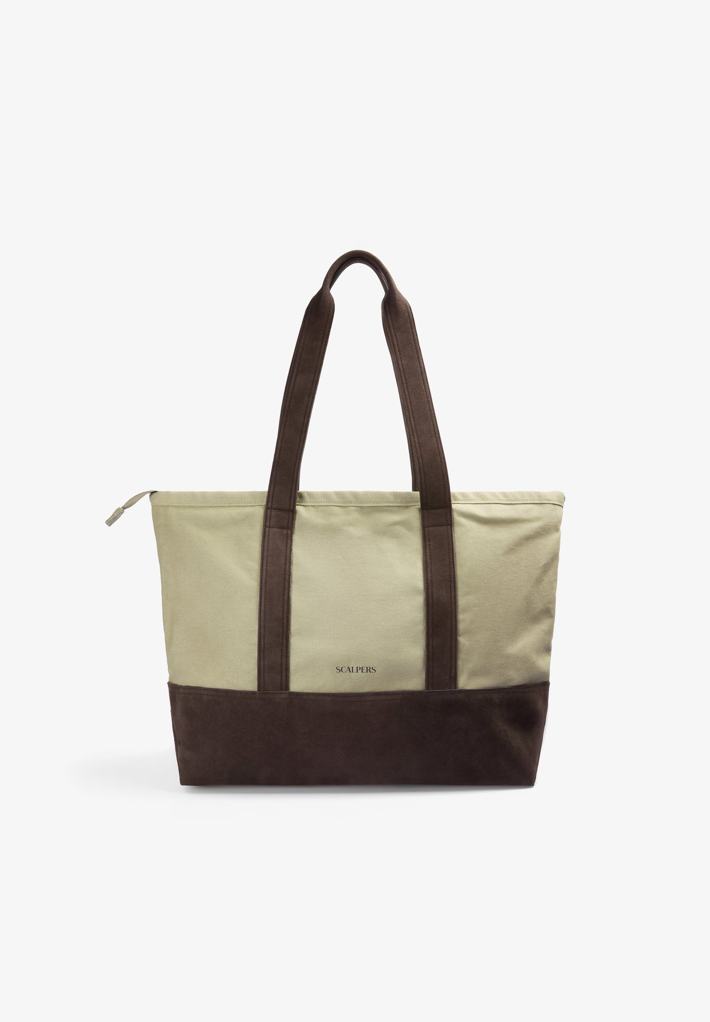 COTTON AND SUEDE TOTE BAG