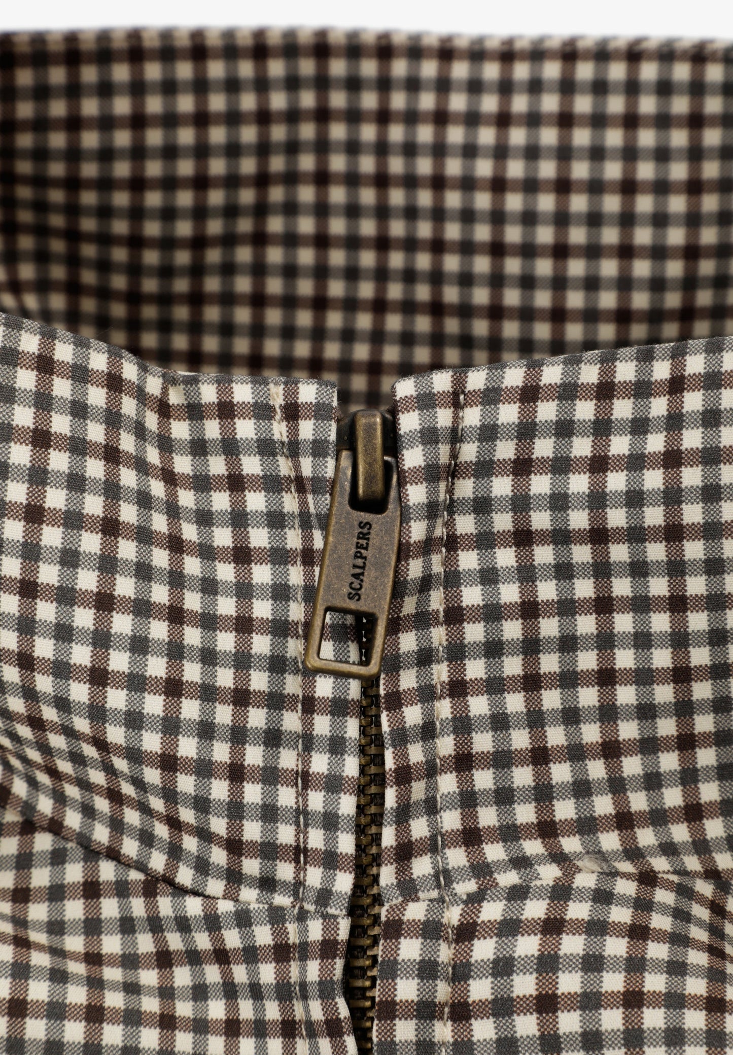 MICRO-CHECK PRINT BOMBER JACKET