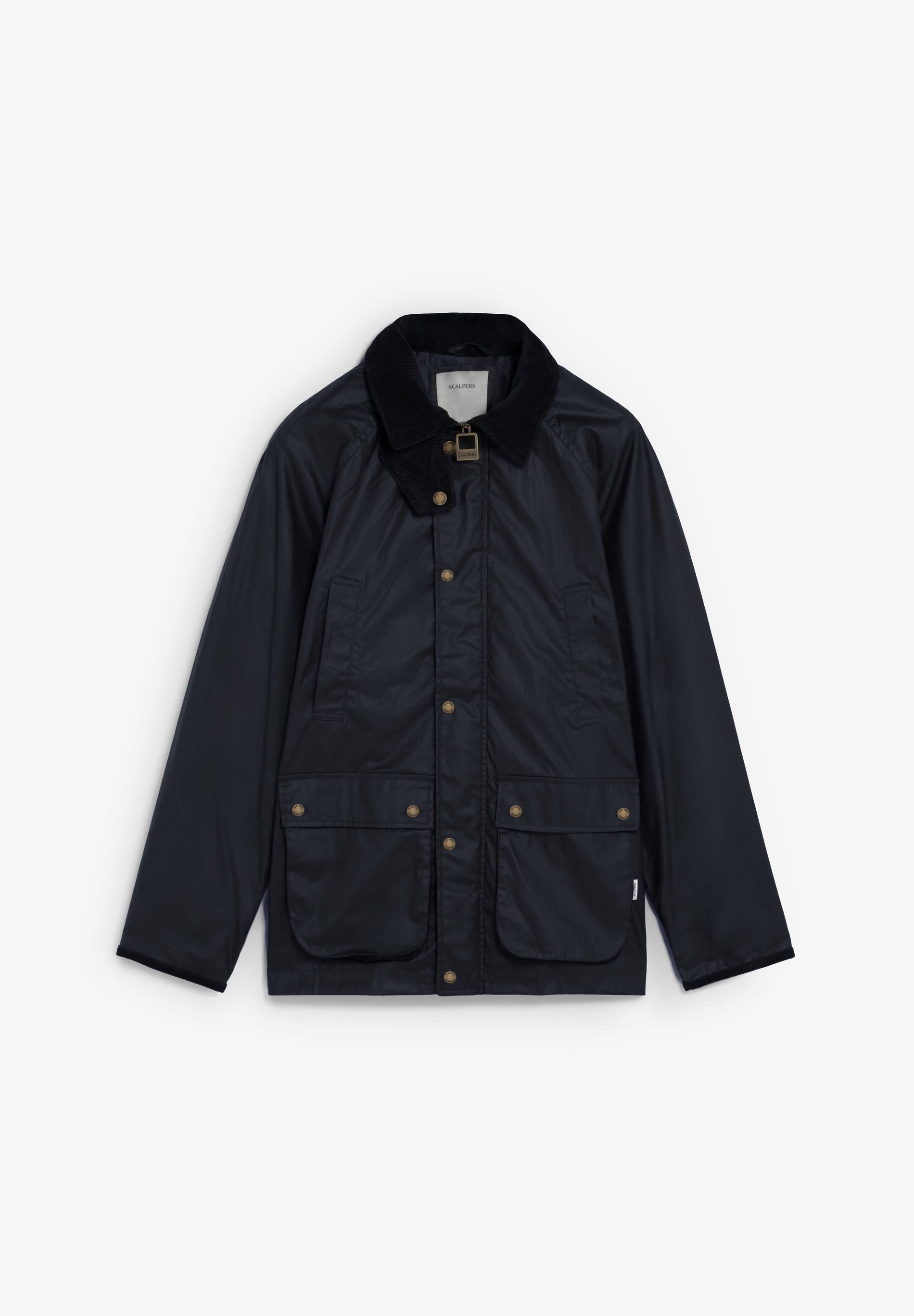 RESIN-COATED JACKET WITH CORDUROY COLLAR