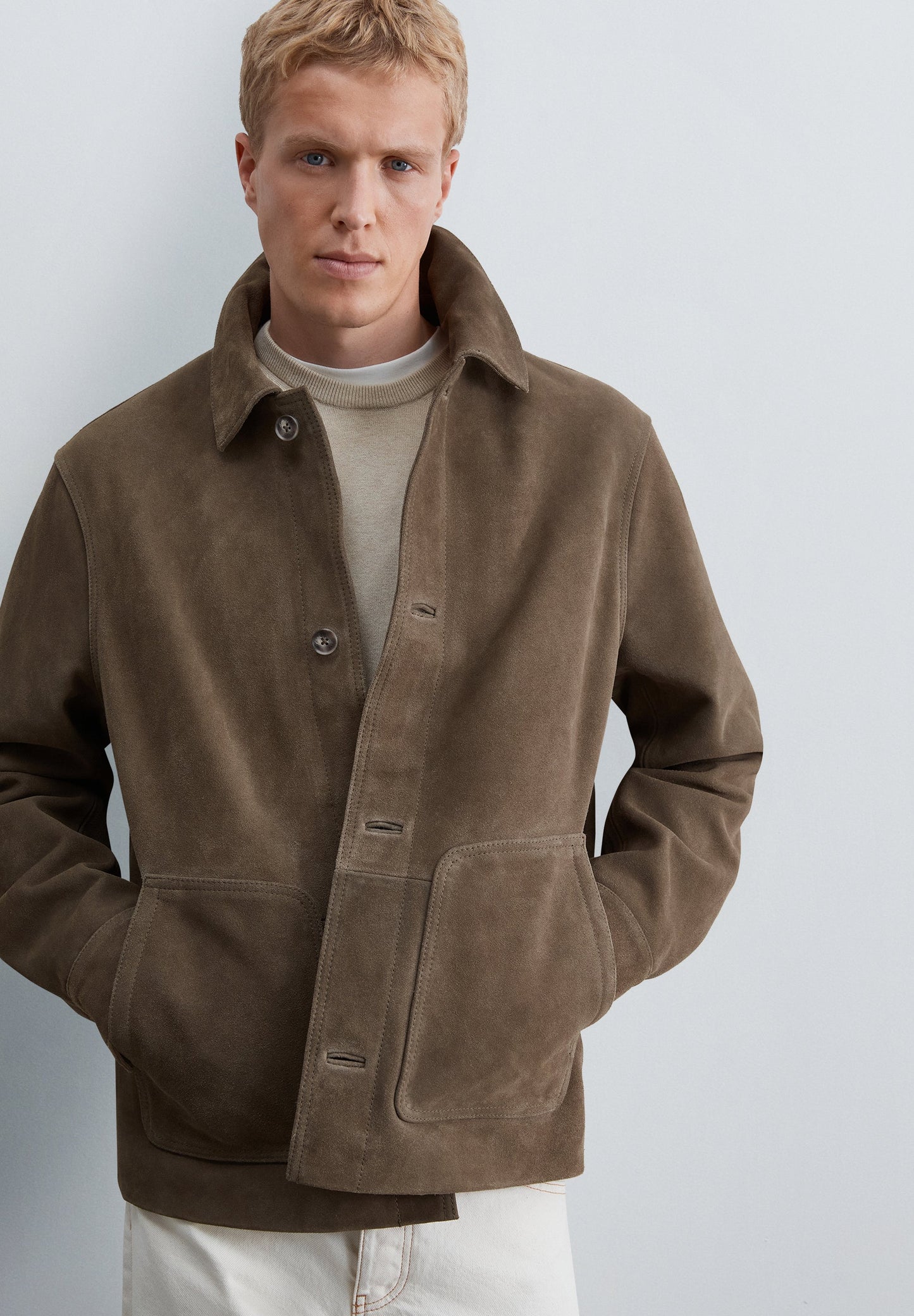 SUEDE JACKET WITH POCKETS