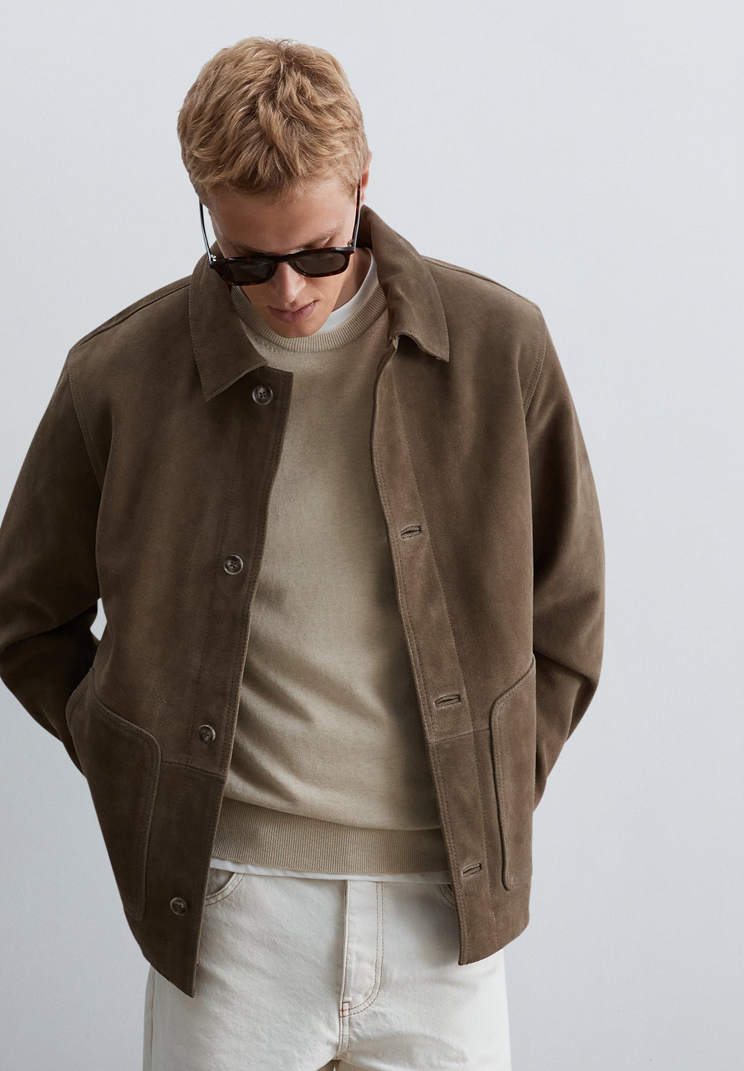 SUEDE JACKET WITH POCKETS