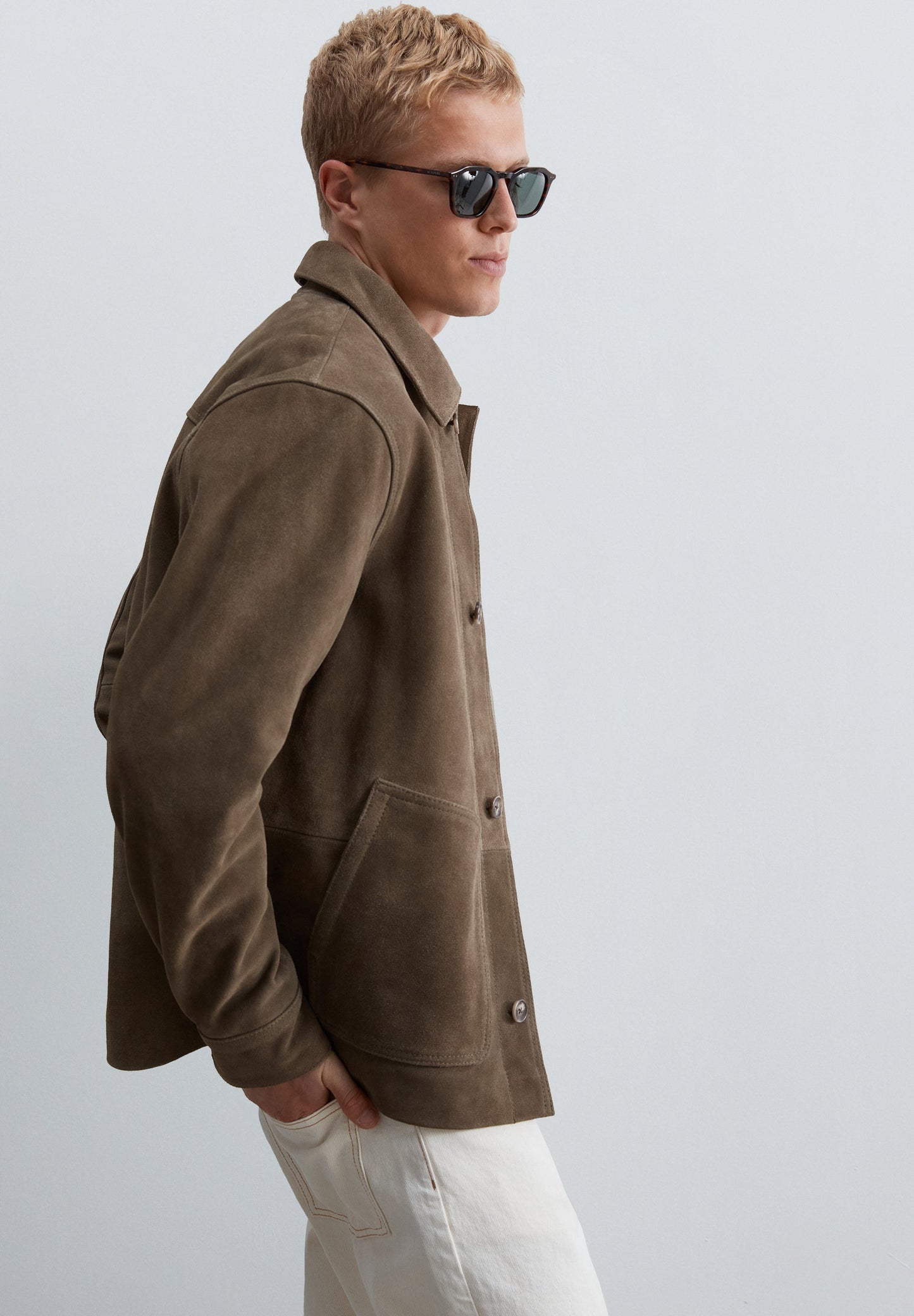 SUEDE JACKET WITH POCKETS