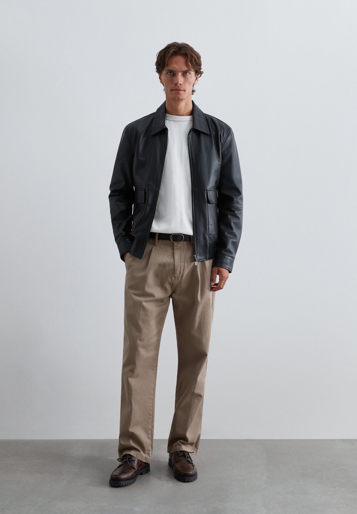 LEATHER JACKET WITH POCKETS