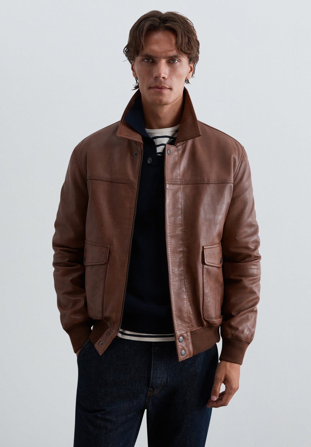 LEATHER JACKET WITH POCKETS