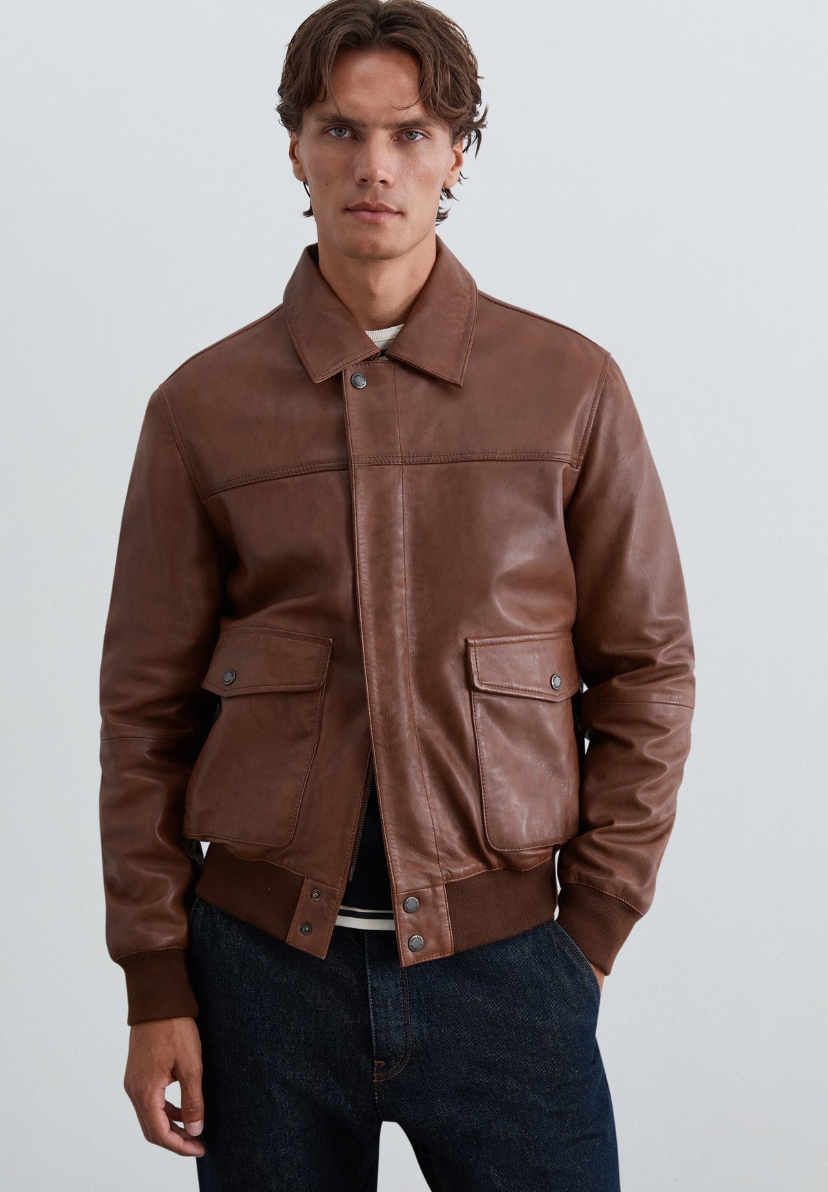 LEATHER JACKET WITH POCKETS