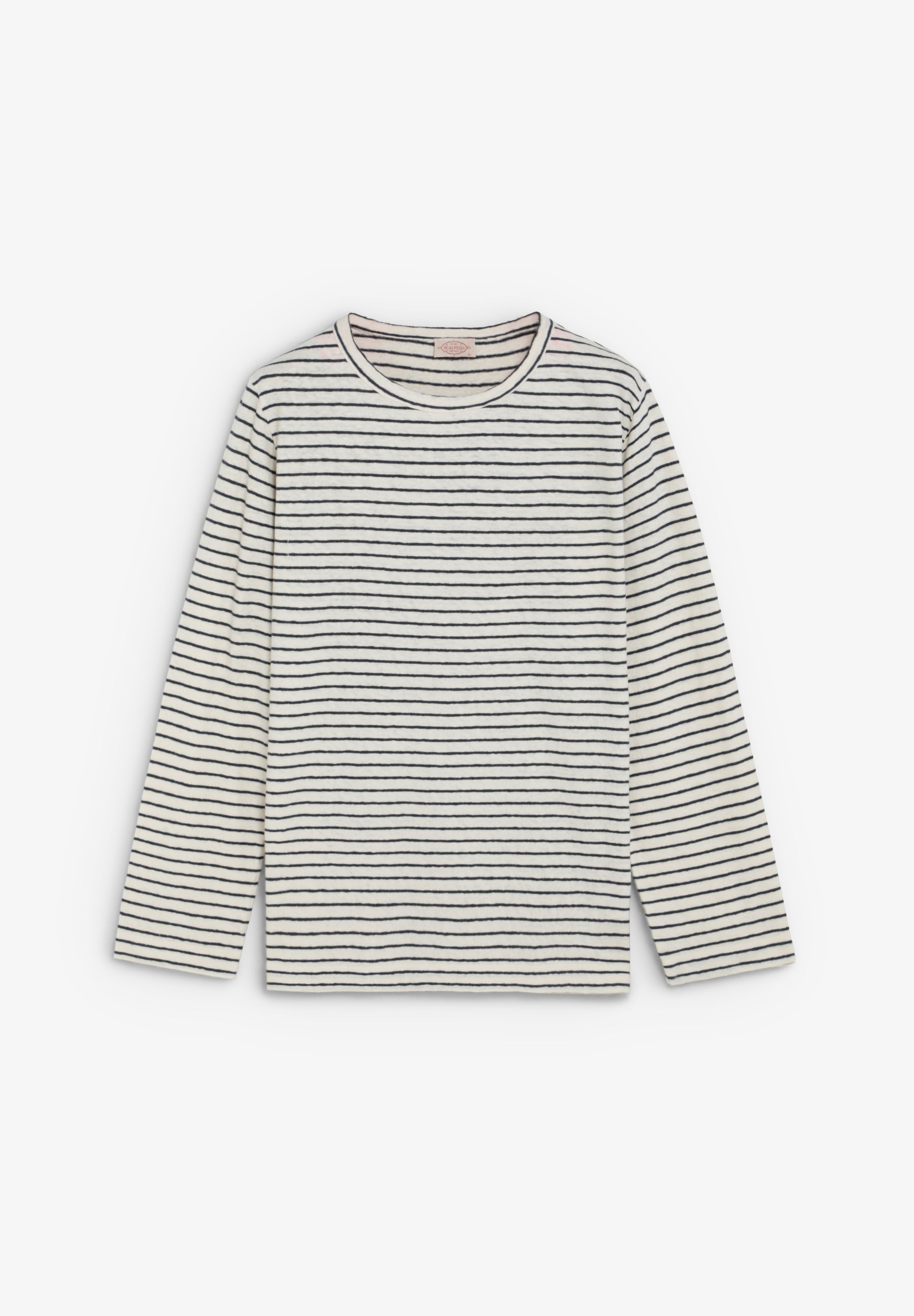 COTTON AND LINEN STRIPED T-SHIRT