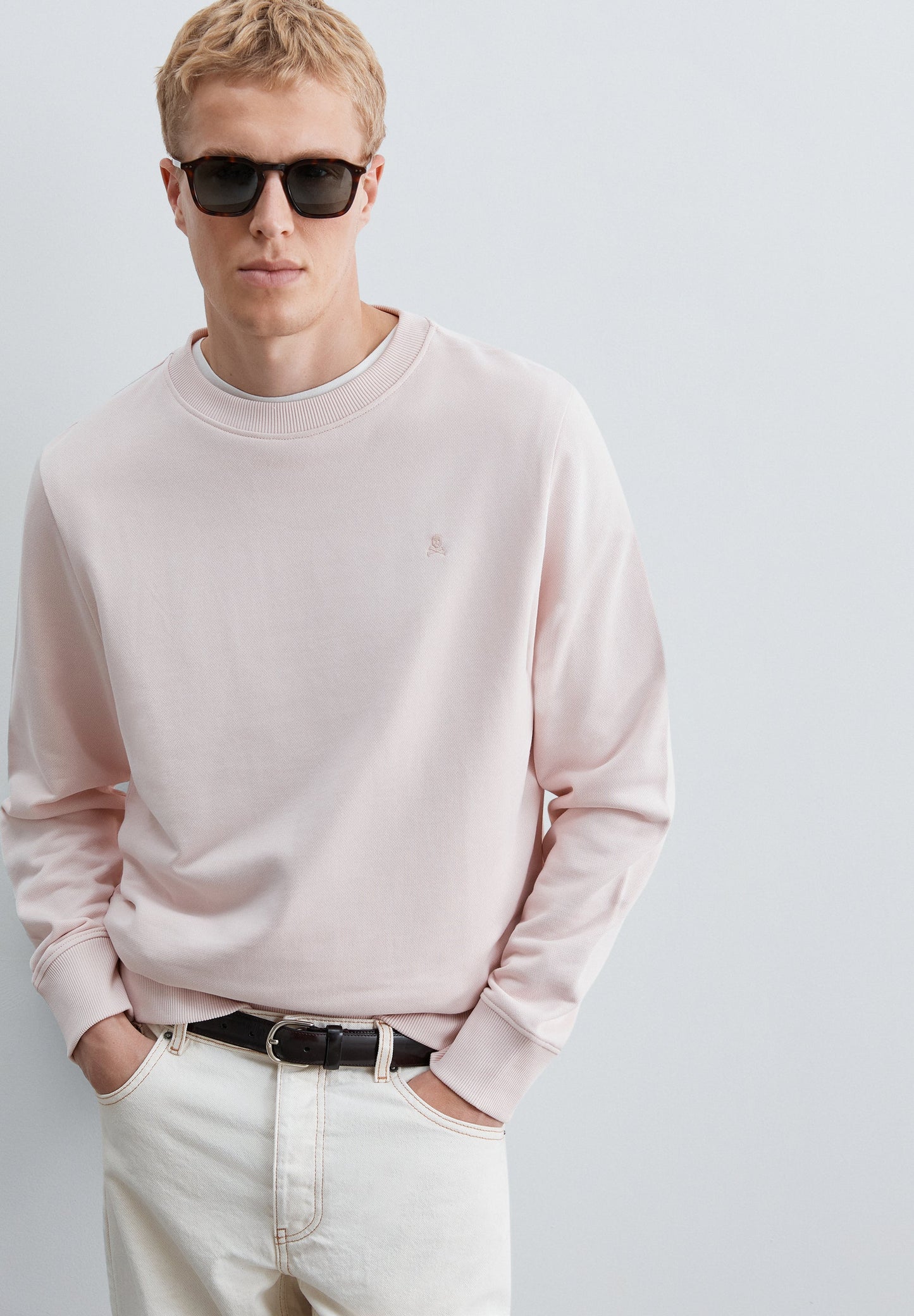 CREWNECK SWEATSHIRT WITH TONAL EMBROIDERY